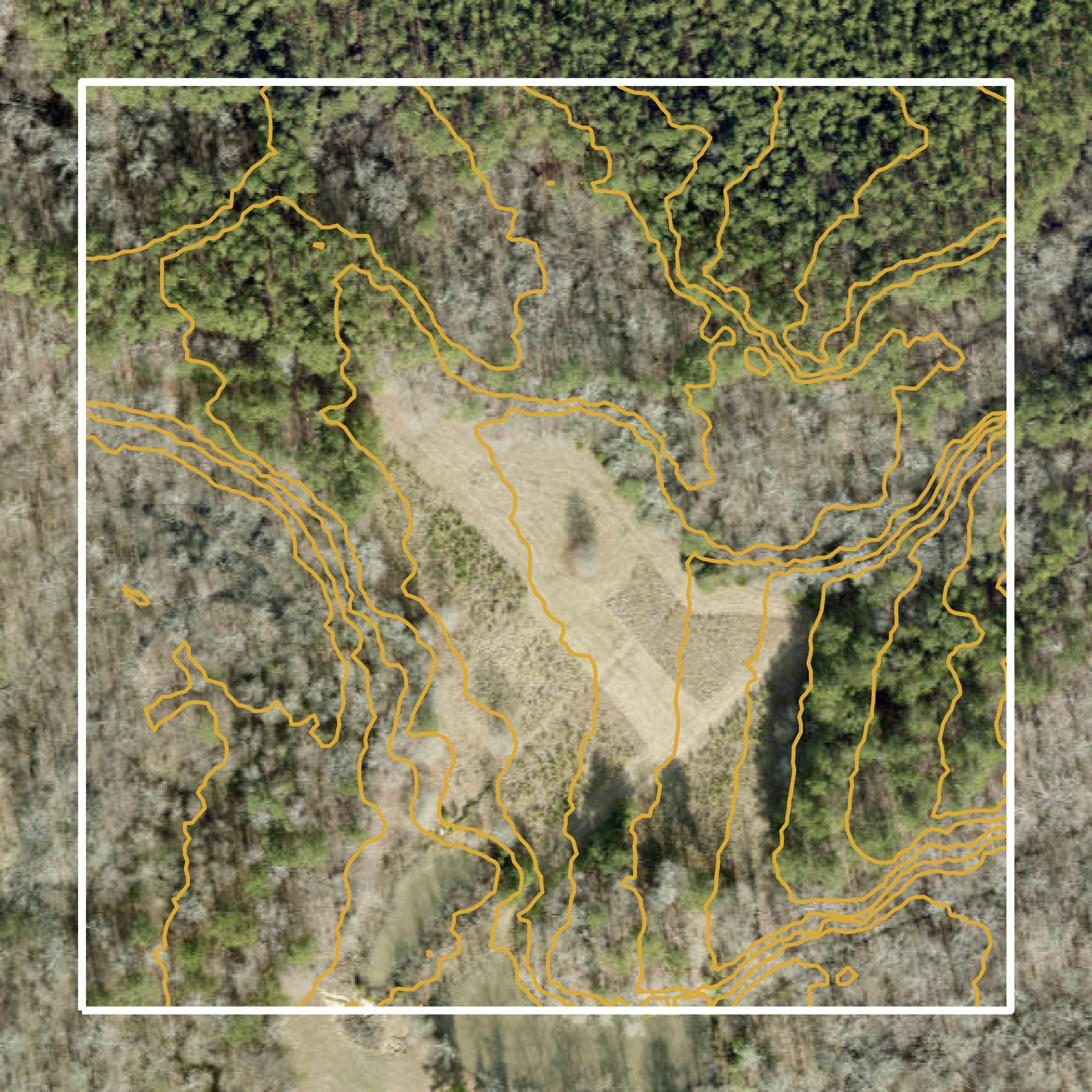 This image shows a contour map in York County created using GIS data in Equator.