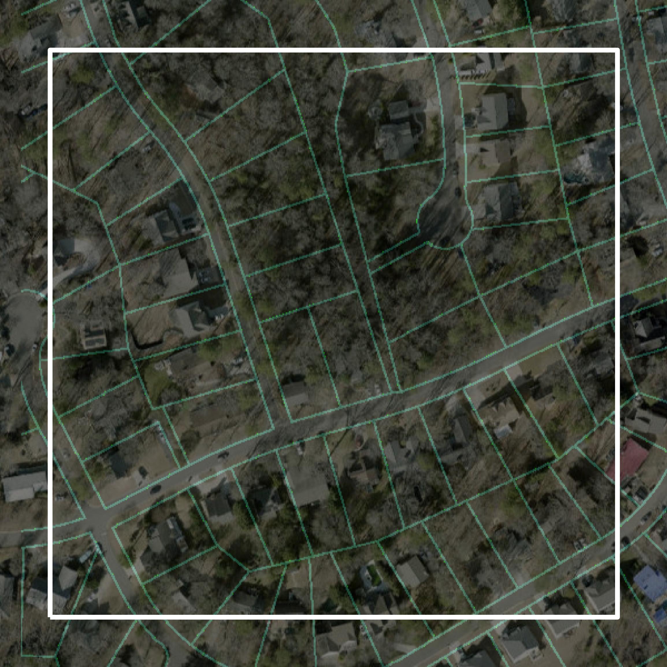 This image shows parcel and building data in York County created using GIS data in Equator.