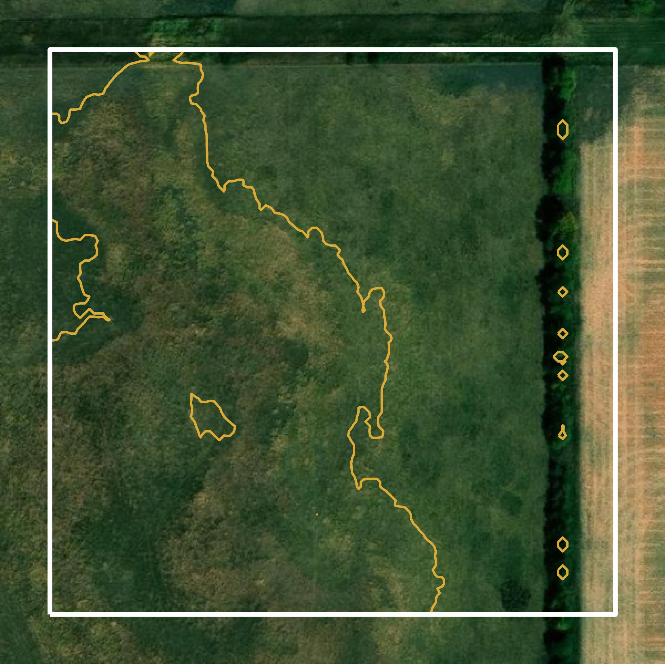 This image shows a contour map in Aurora County created using GIS data in Equator.