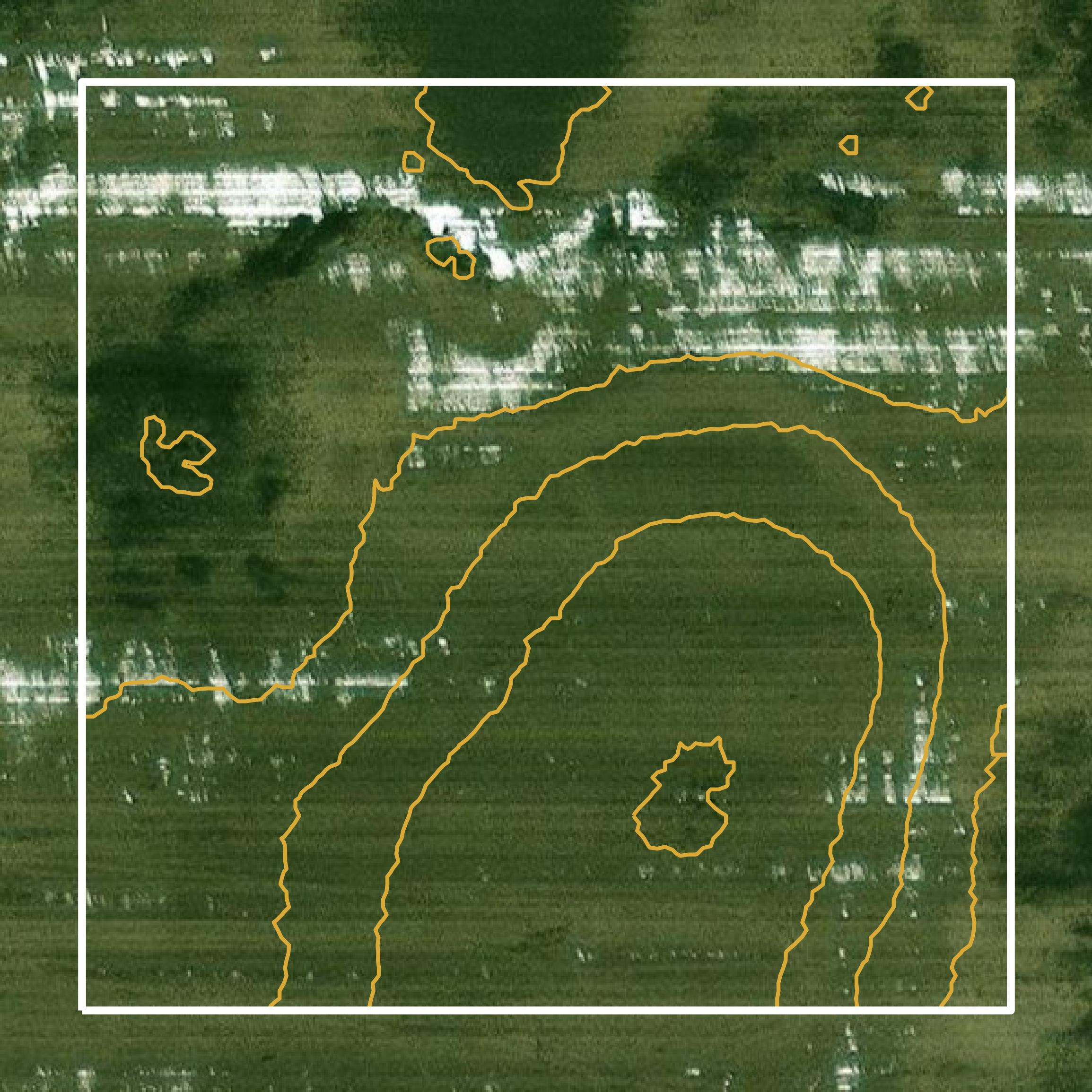 This image shows a contour map in Beadle County created using GIS data in Equator.