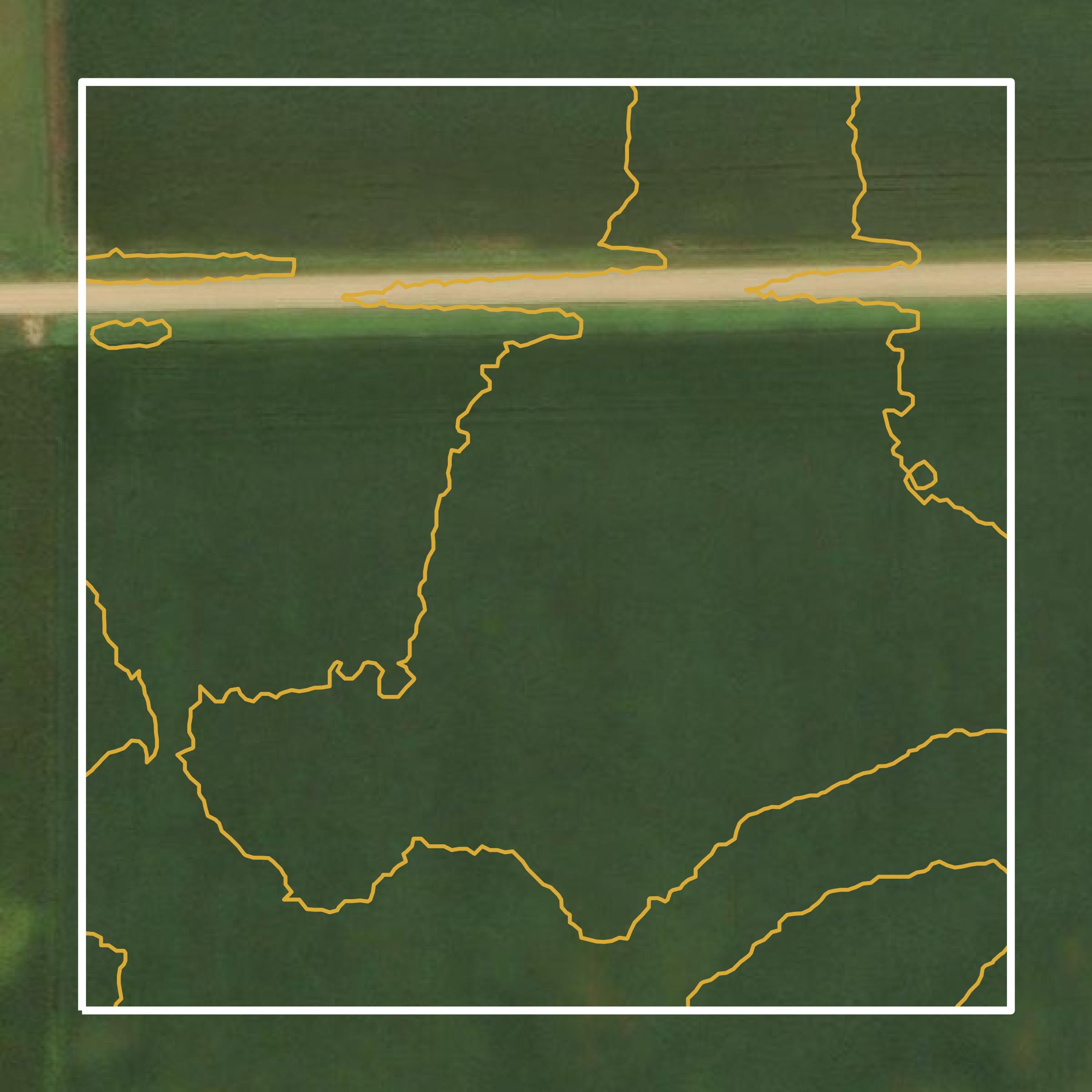 This image shows a contour map in Brookings County created using GIS data in Equator.