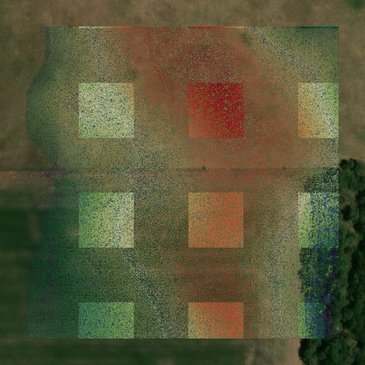 This image shows a LiDAR point cloud in Brule County created using GIS data in Equator.