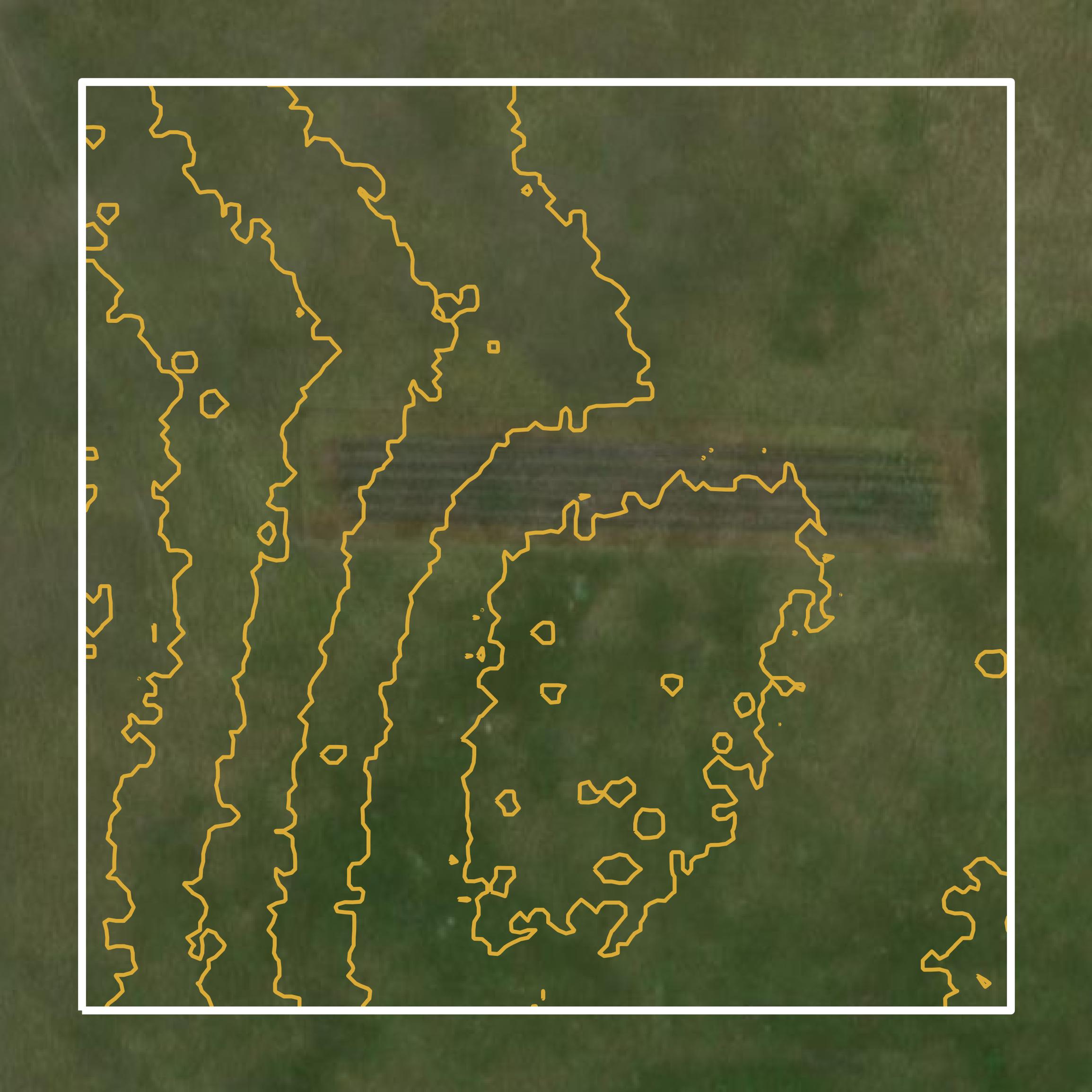 This image shows a contour map in Buffalo County created using GIS data in Equator.