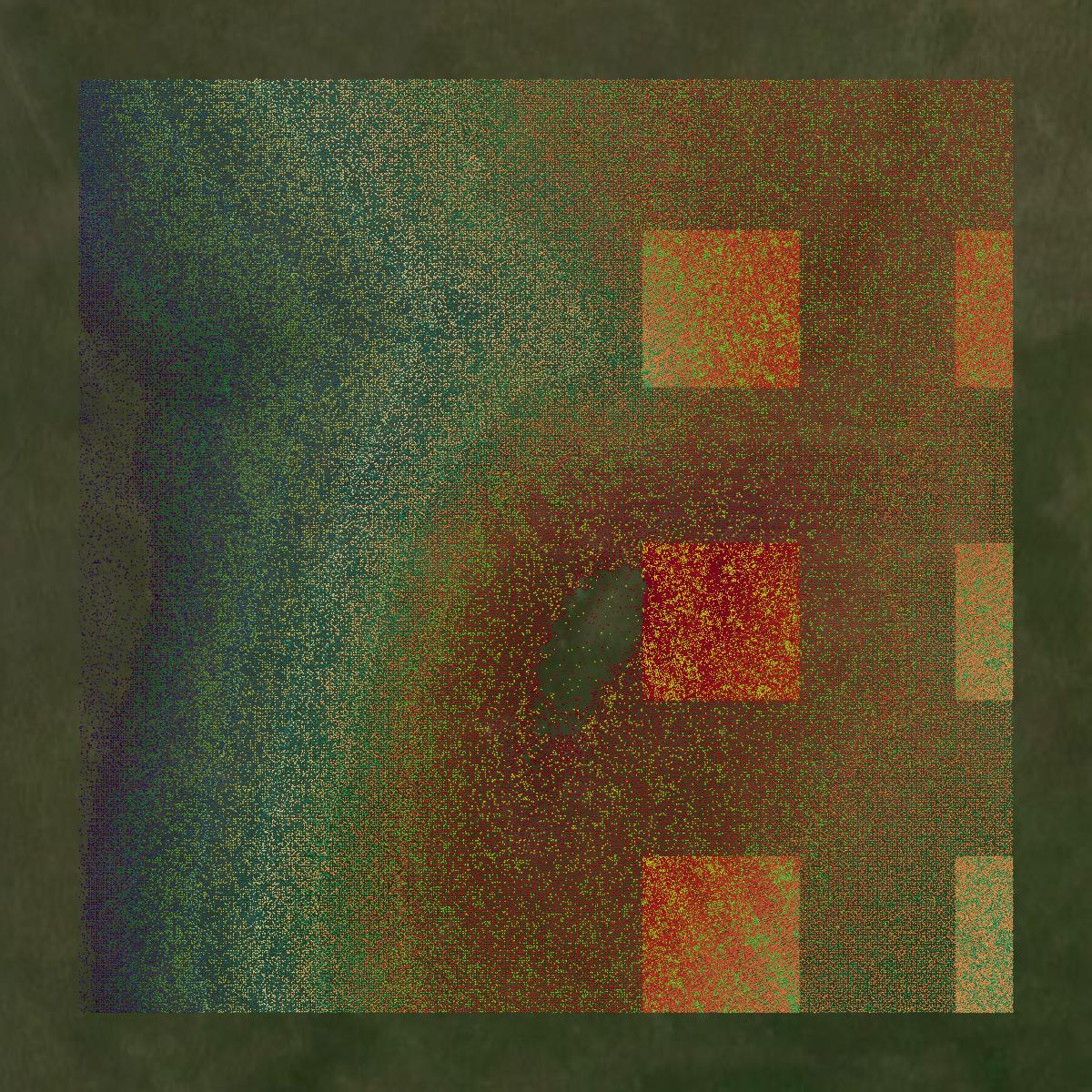 This image shows a LiDAR point cloud in Buffalo County created using GIS data in Equator.