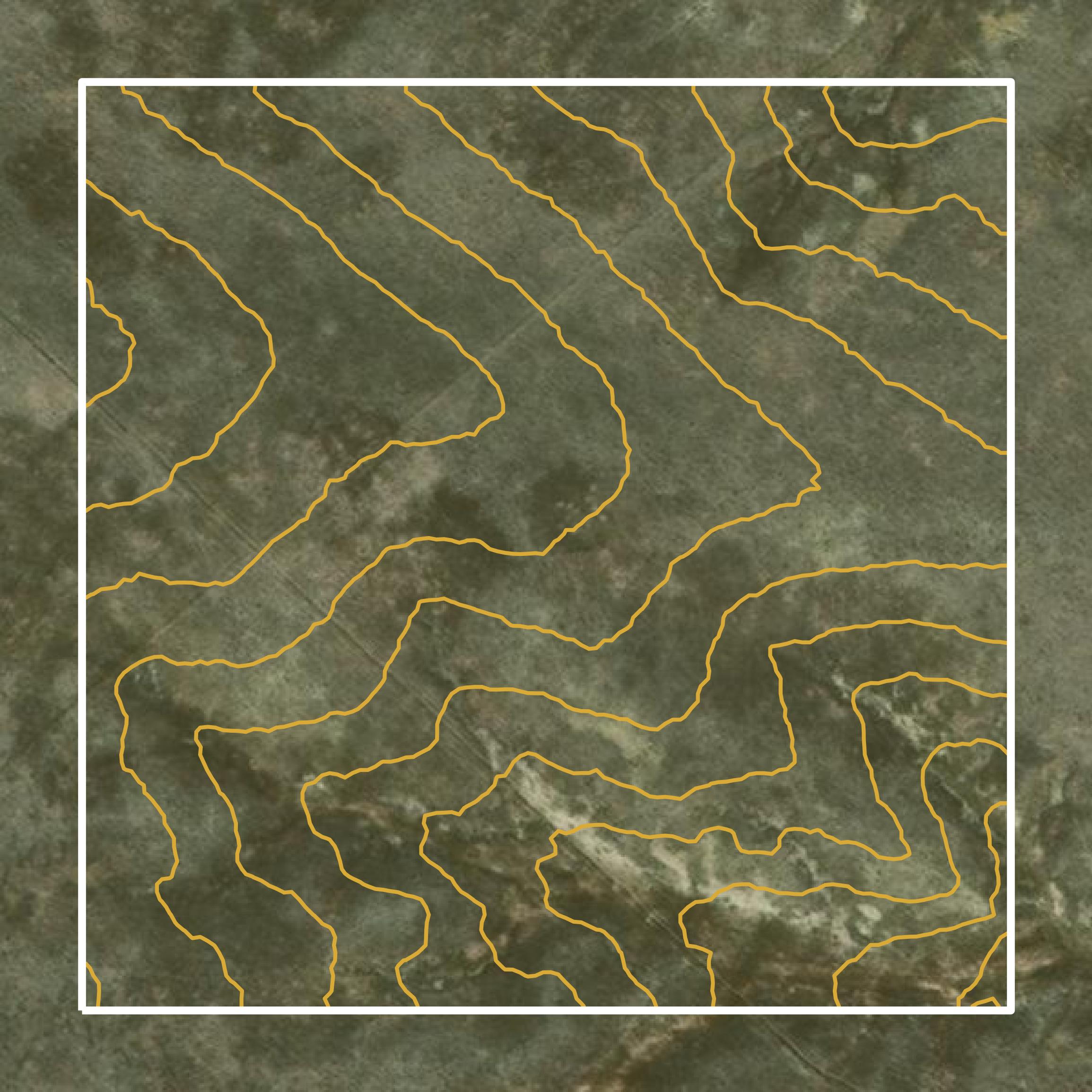 This image shows a contour map in Butte County created using GIS data in Equator.