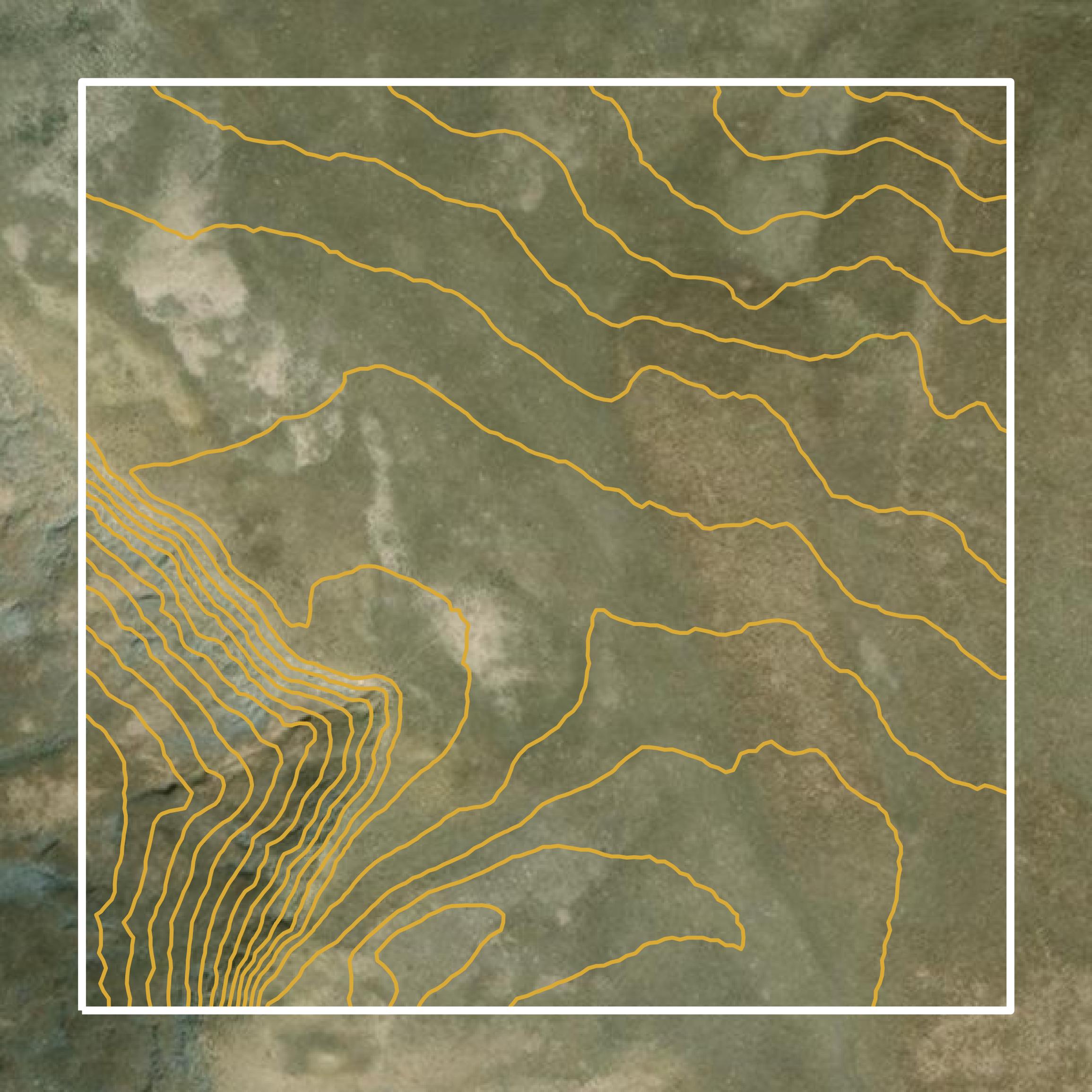 This image shows a contour map in Butte County created using GIS data in Equator.