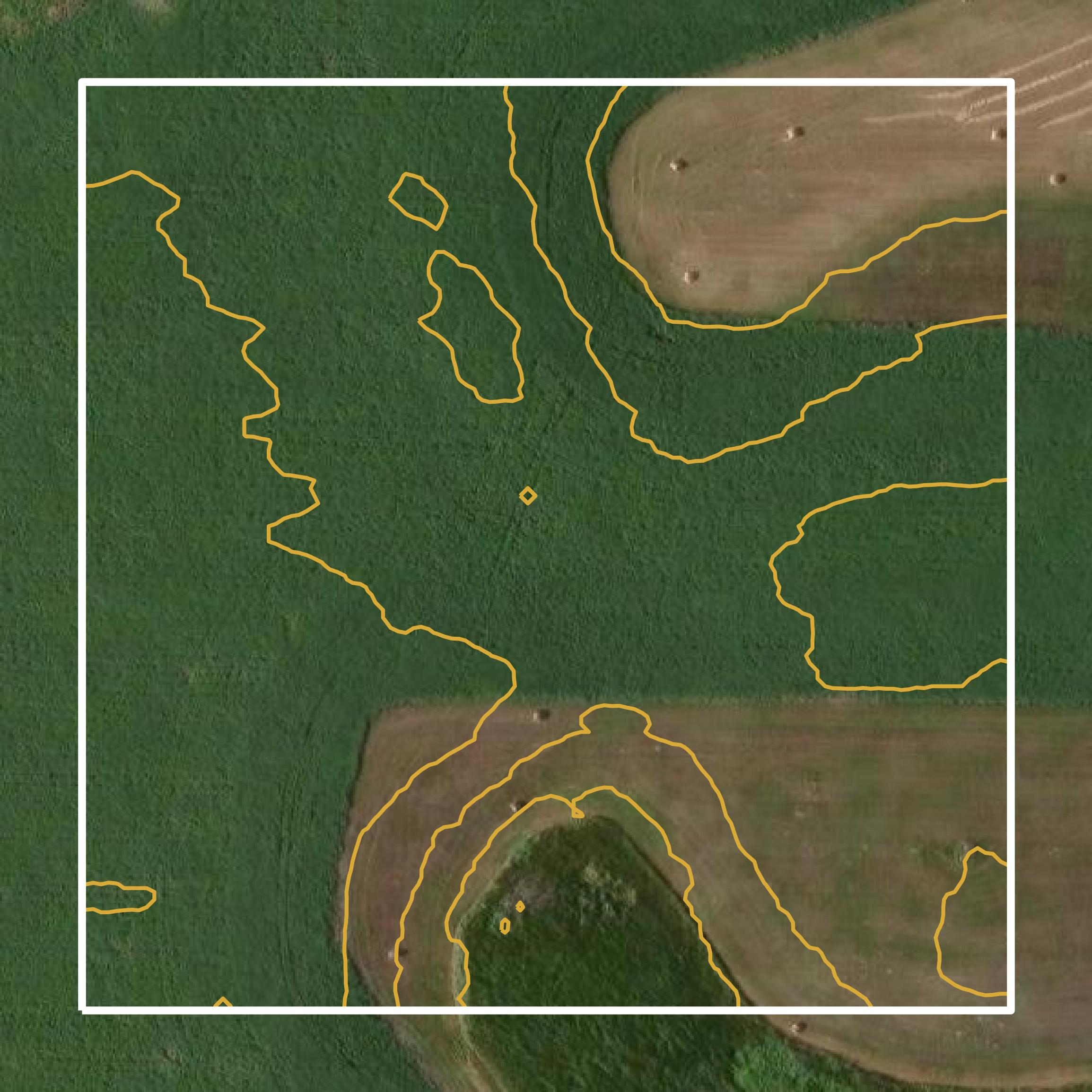 This image shows a contour map in Campbell County created using GIS data in Equator.