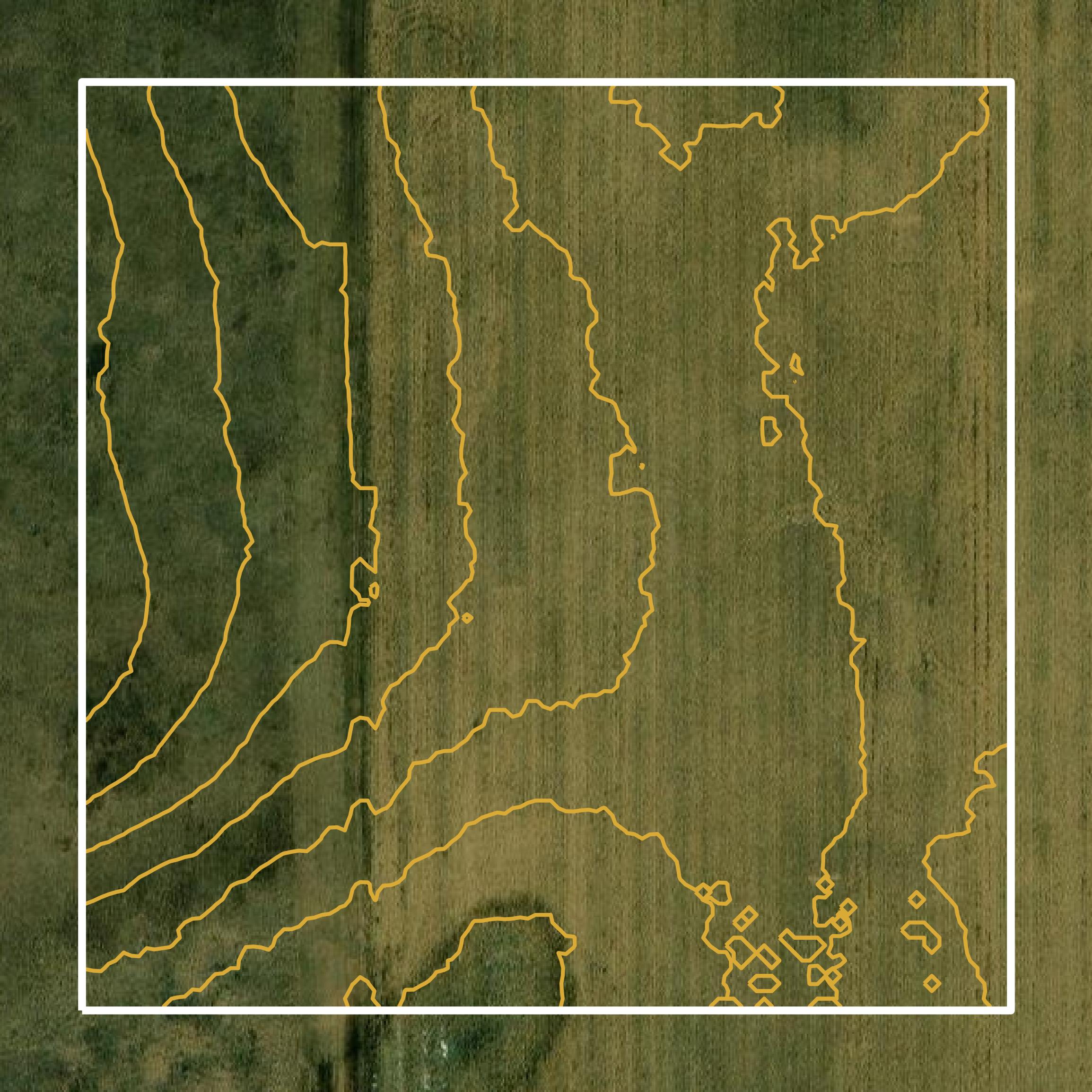 This image shows a contour map in Campbell County created using GIS data in Equator.