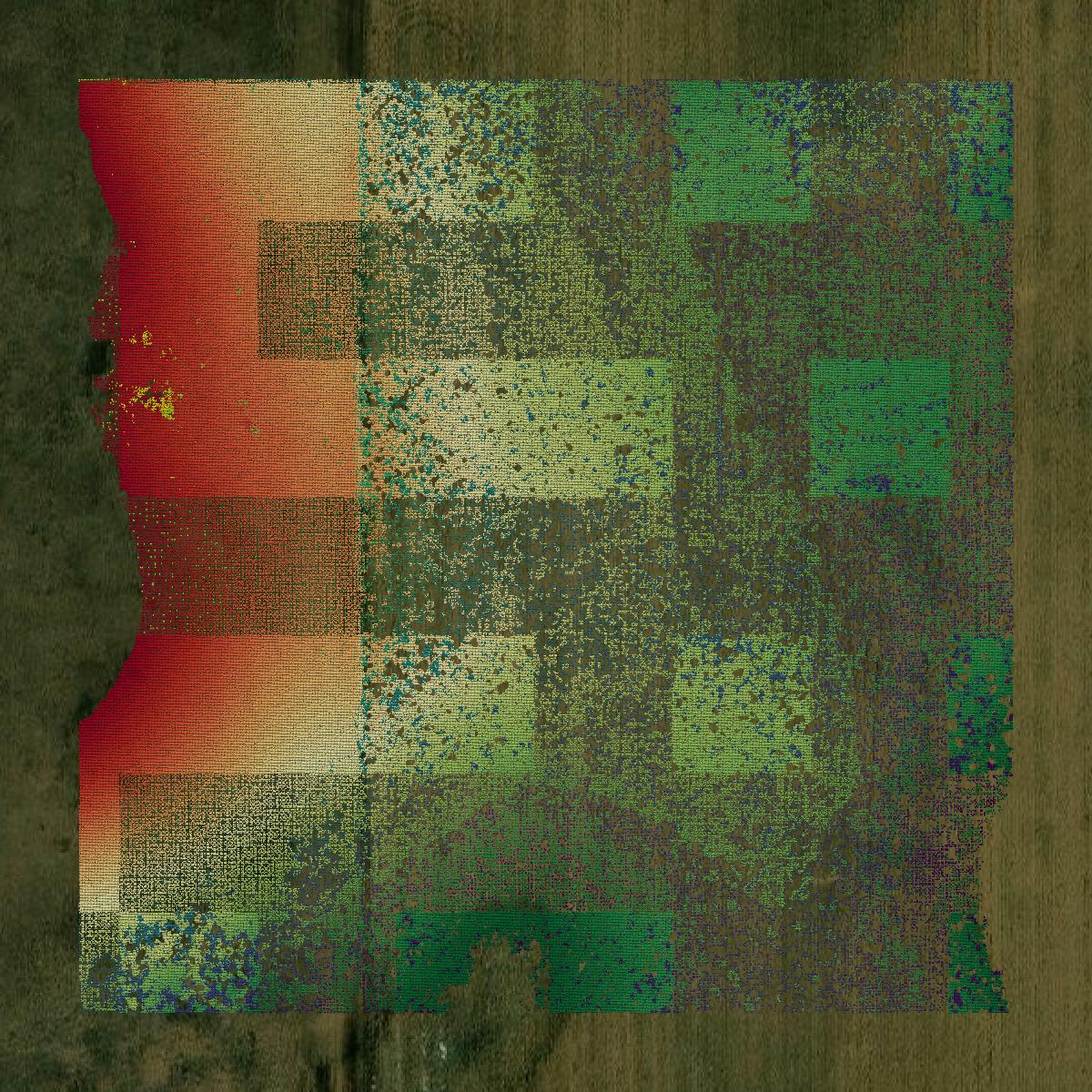 This image shows a LiDAR point cloud in Campbell County created using GIS data in Equator.