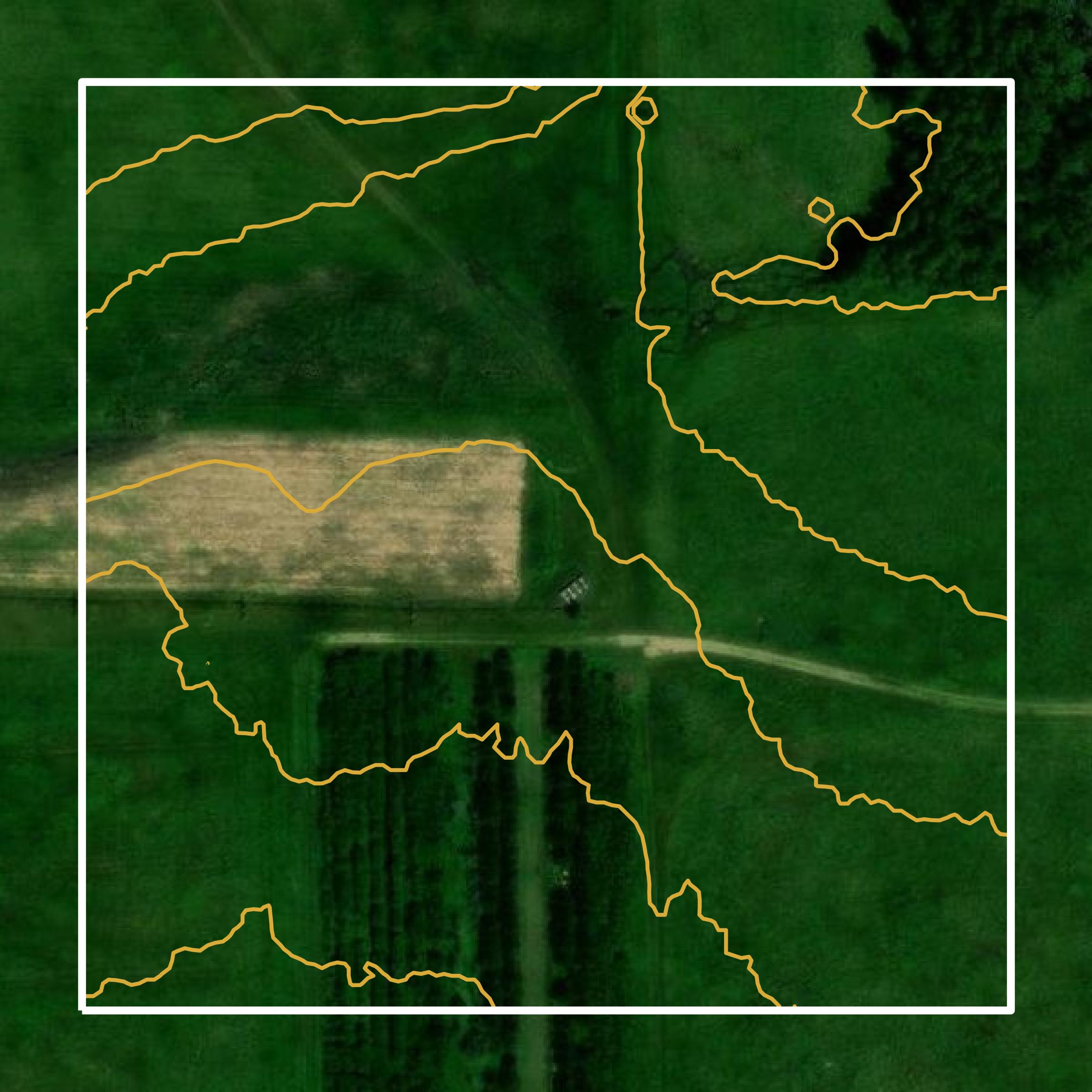 This image shows a contour map in Clark County created using GIS data in Equator.