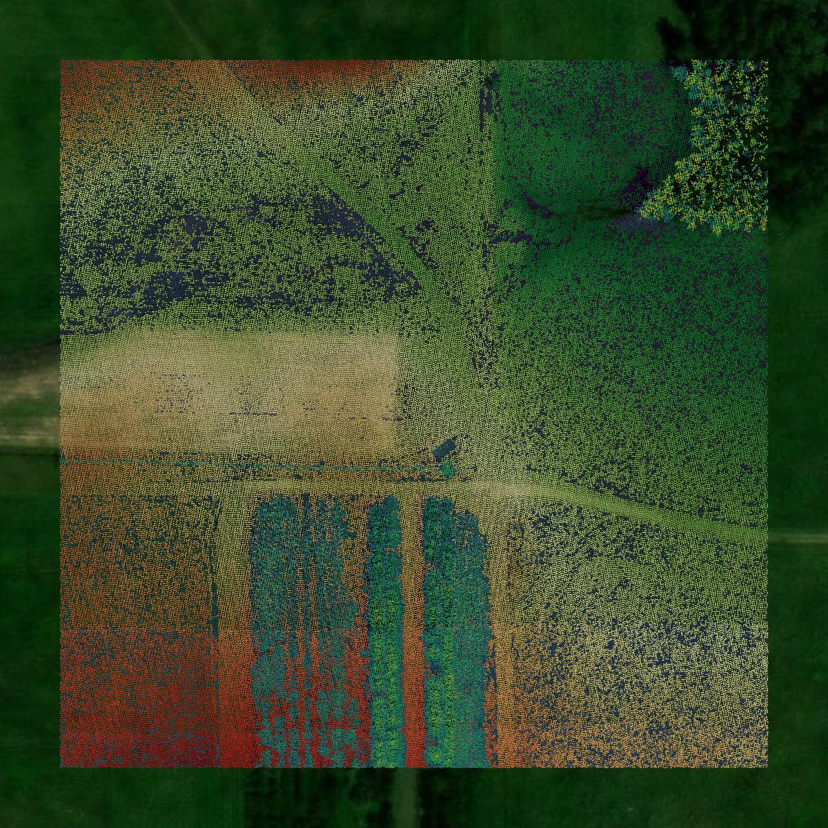 This image shows a LiDAR point cloud in Clark County created using GIS data in Equator.