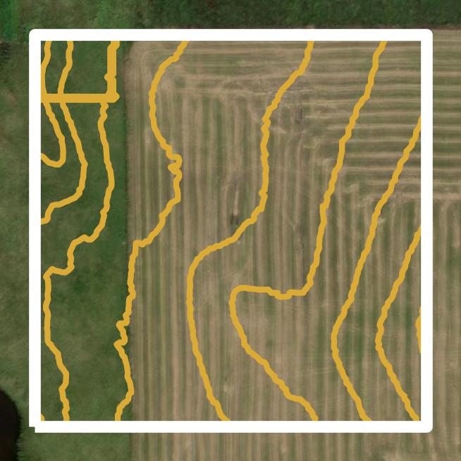 This image shows a contour map in Codington County created using GIS data in Equator.