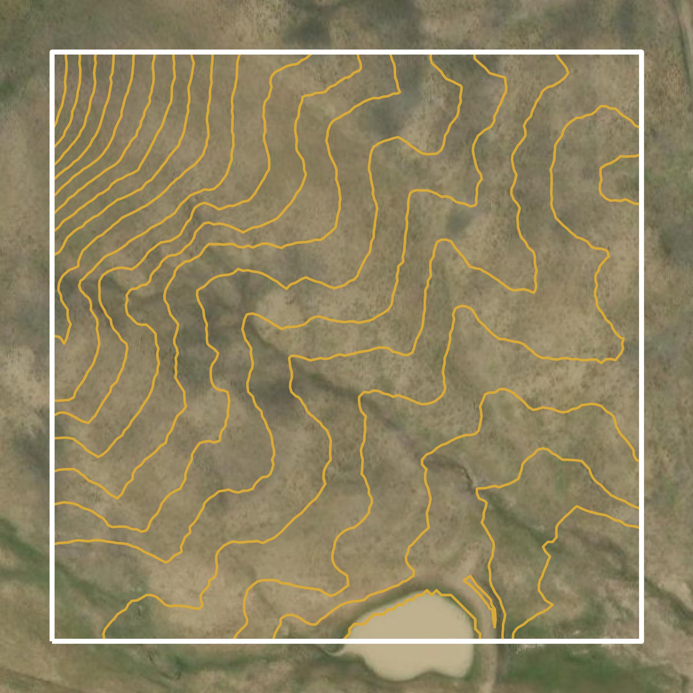 This image shows a contour map in Custer County created using GIS data in Equator.