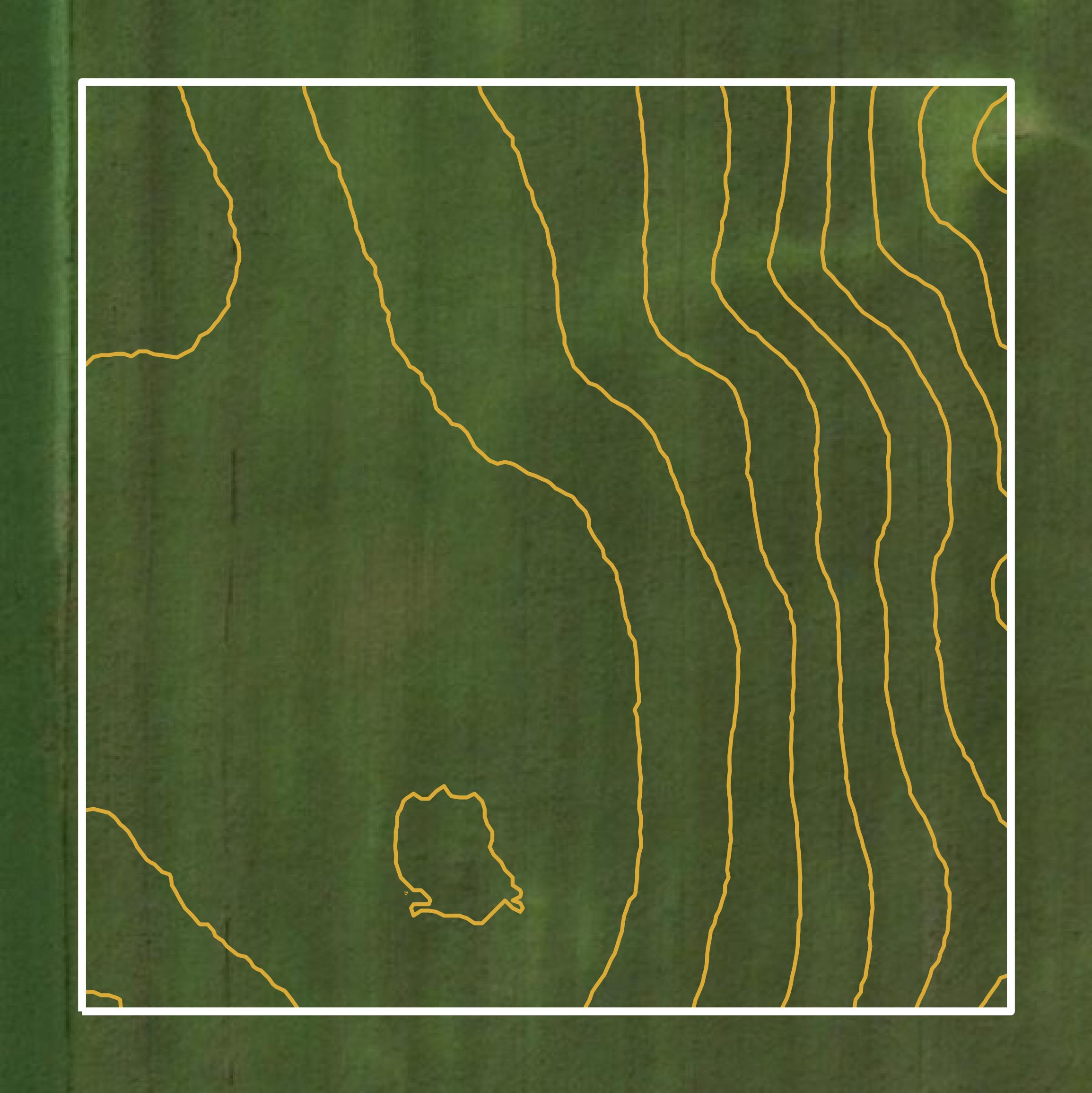 This image shows a contour map in Day County created using GIS data in Equator.