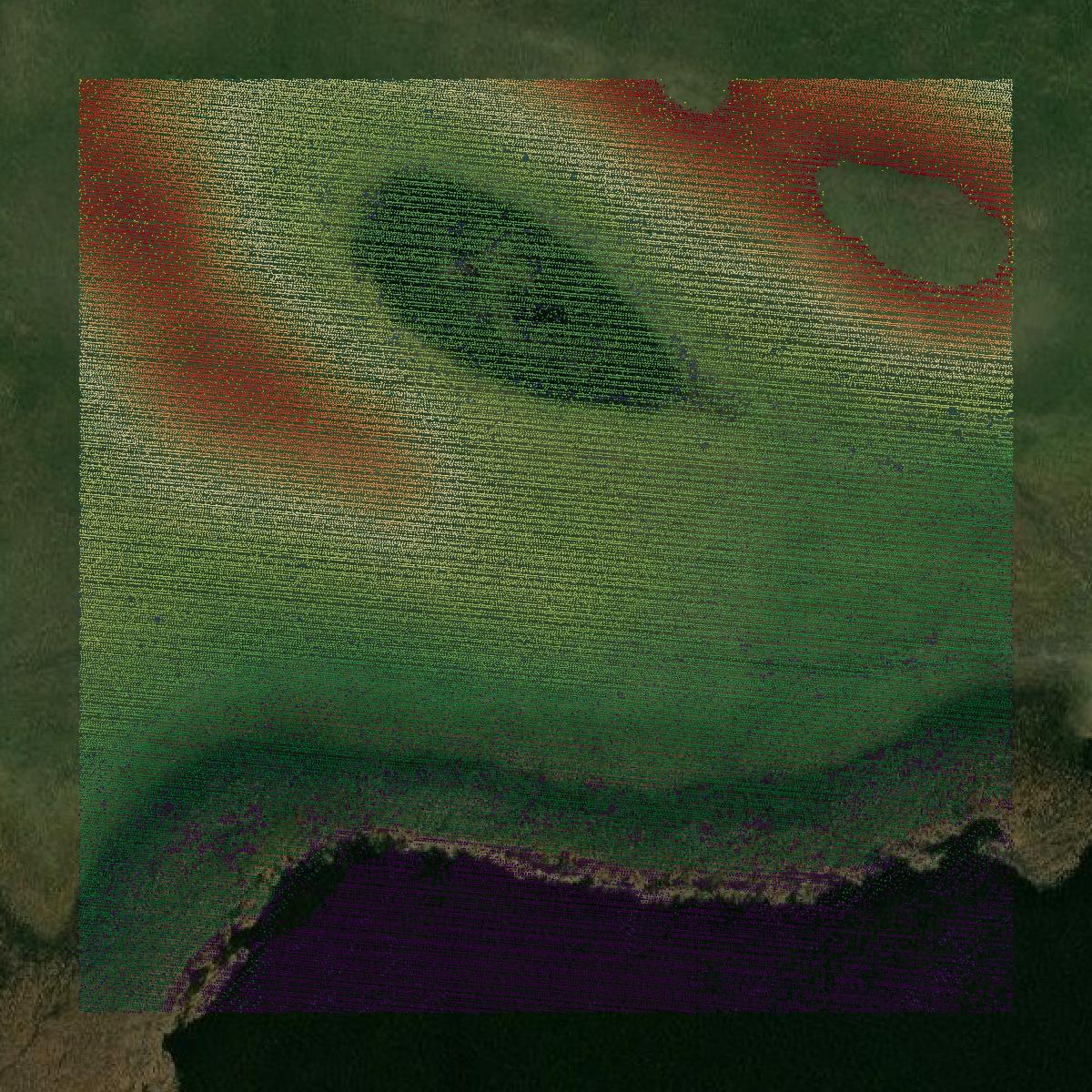 This image shows a LiDAR point cloud in Deuel County created using GIS data in Equator.