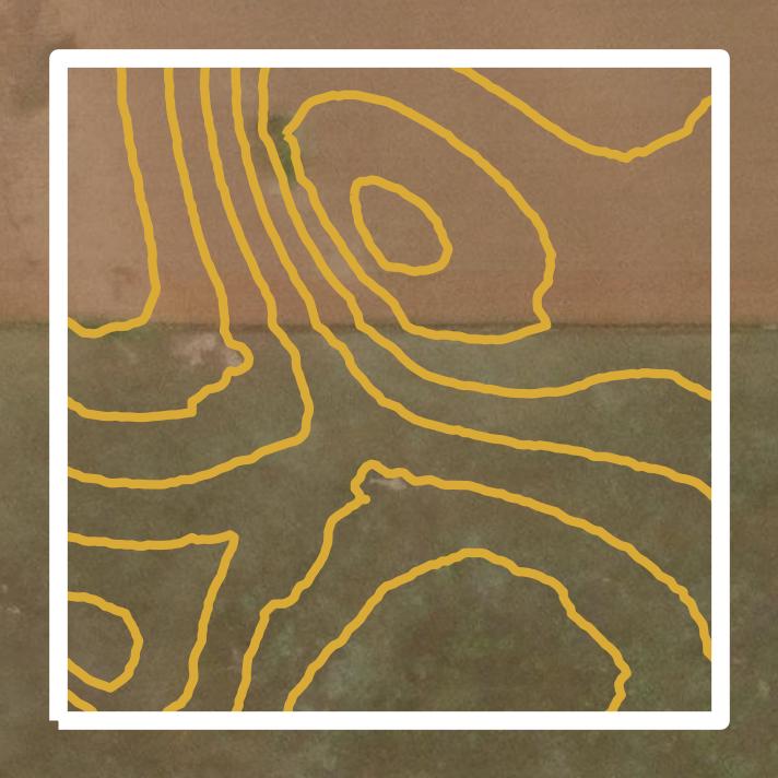This image shows a contour map in Dewey County created using GIS data in Equator.