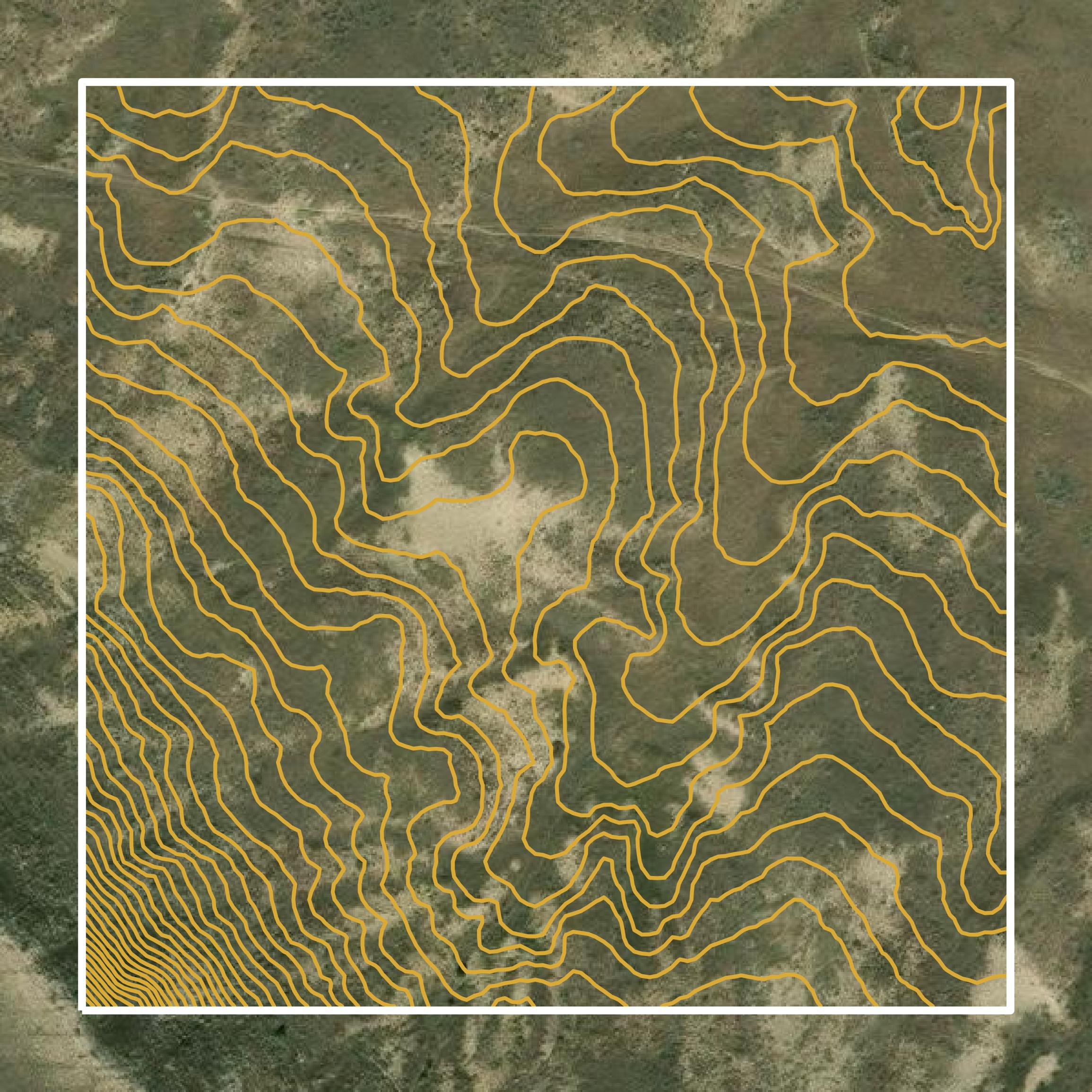 This image shows a contour map in Fall River County created using GIS data in Equator.