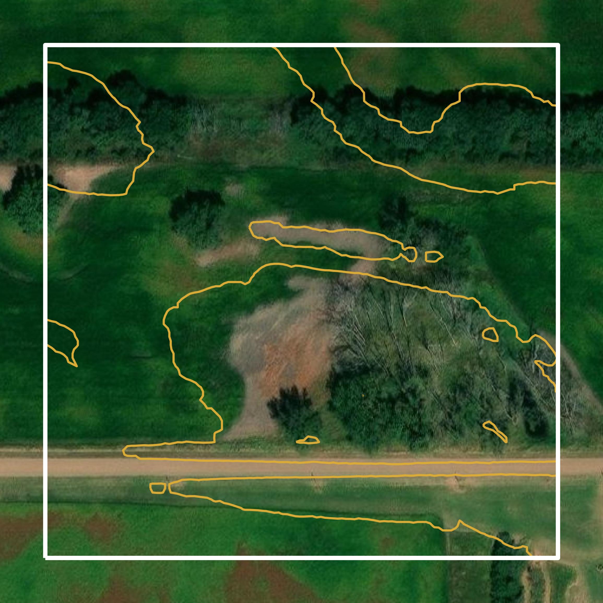 This image shows a contour map in Gregory County created using GIS data in Equator.
