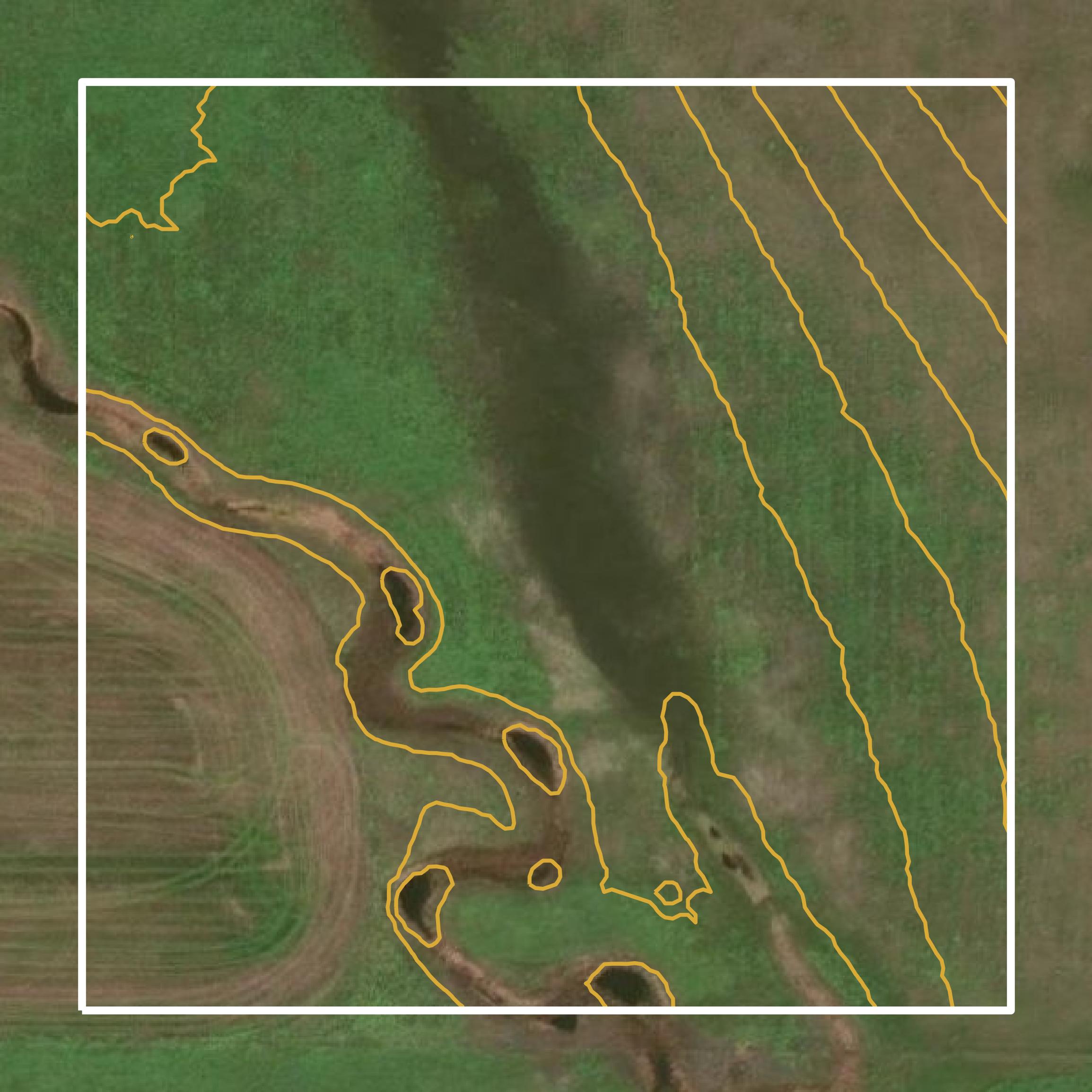 This image shows a contour map in Haakon County created using GIS data in Equator.