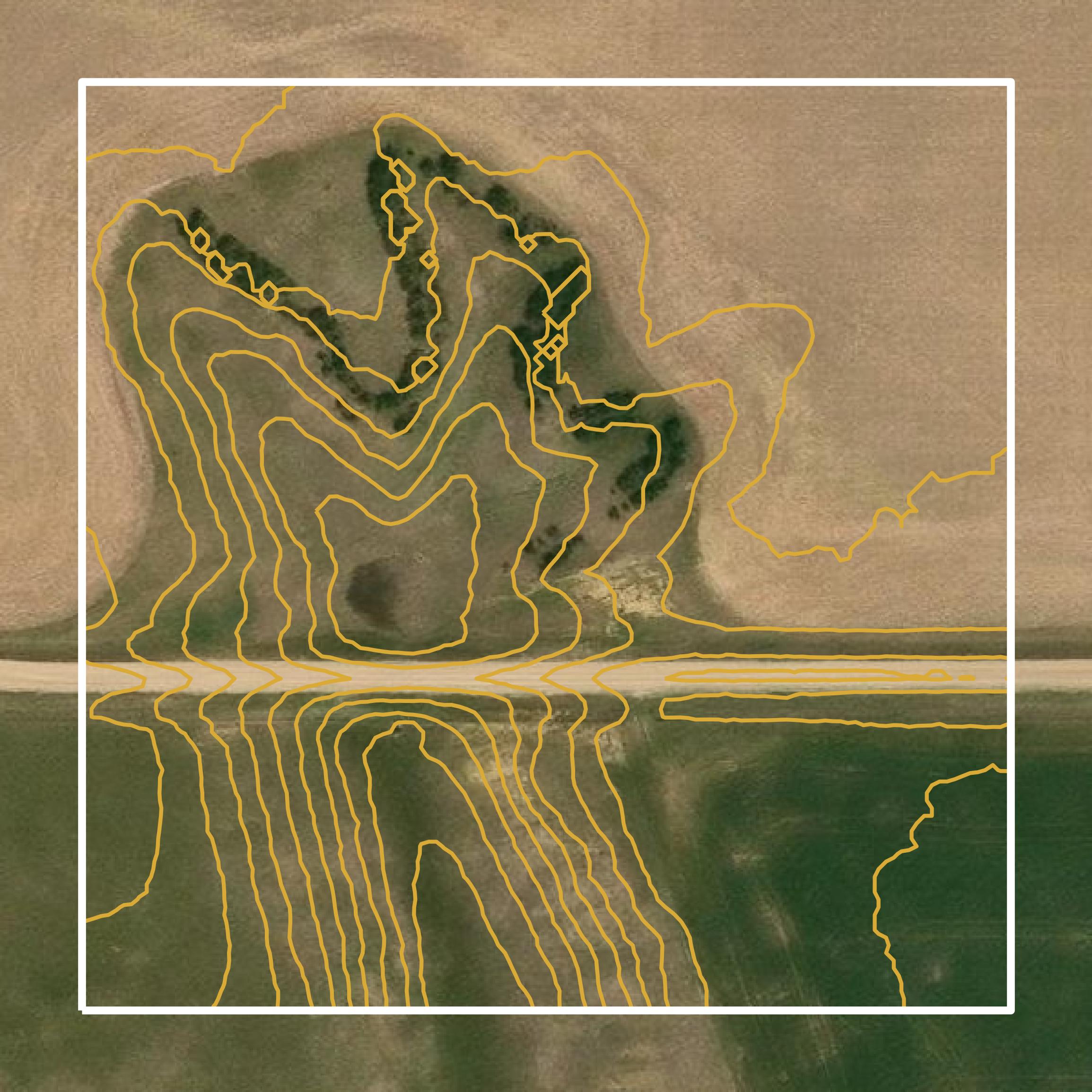 This image shows a contour map in Haakon County created using GIS data in Equator.