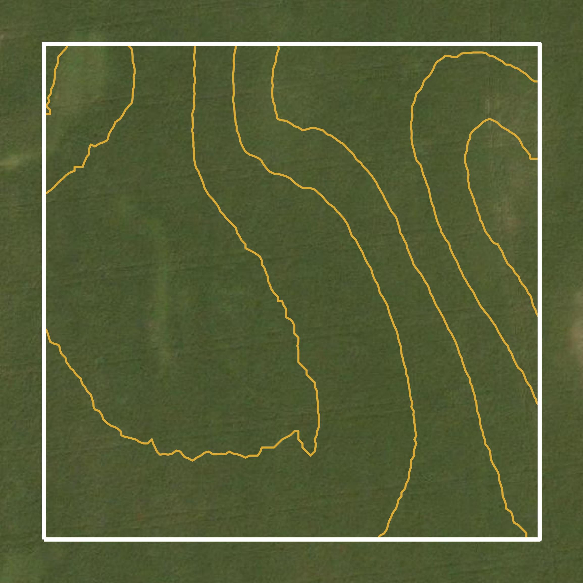 This image shows a contour map in Hamlin County created using GIS data in Equator.