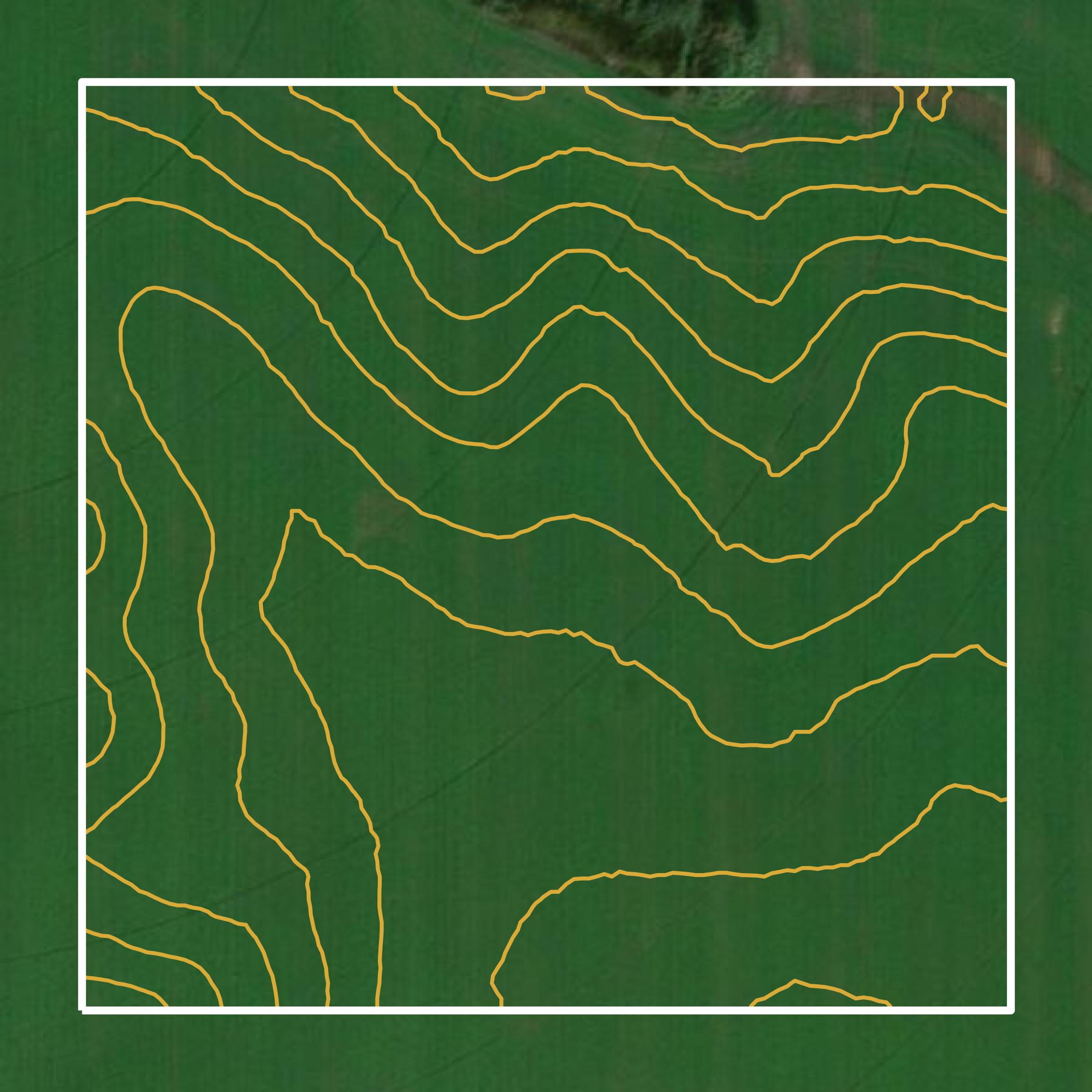 This image shows a contour map in Hamlin County created using GIS data in Equator.
