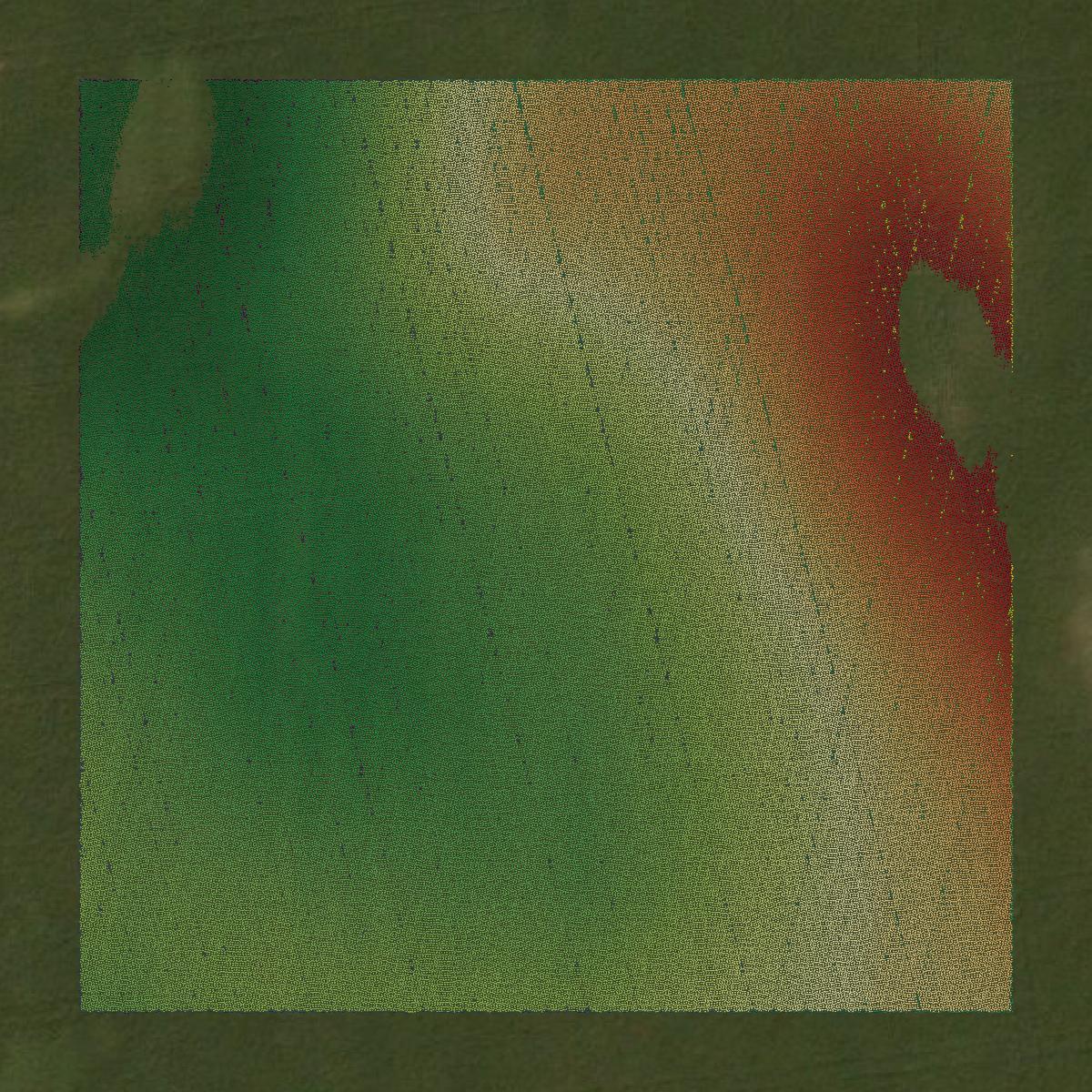 This image shows a LiDAR point cloud in Hamlin County created using GIS data in Equator.