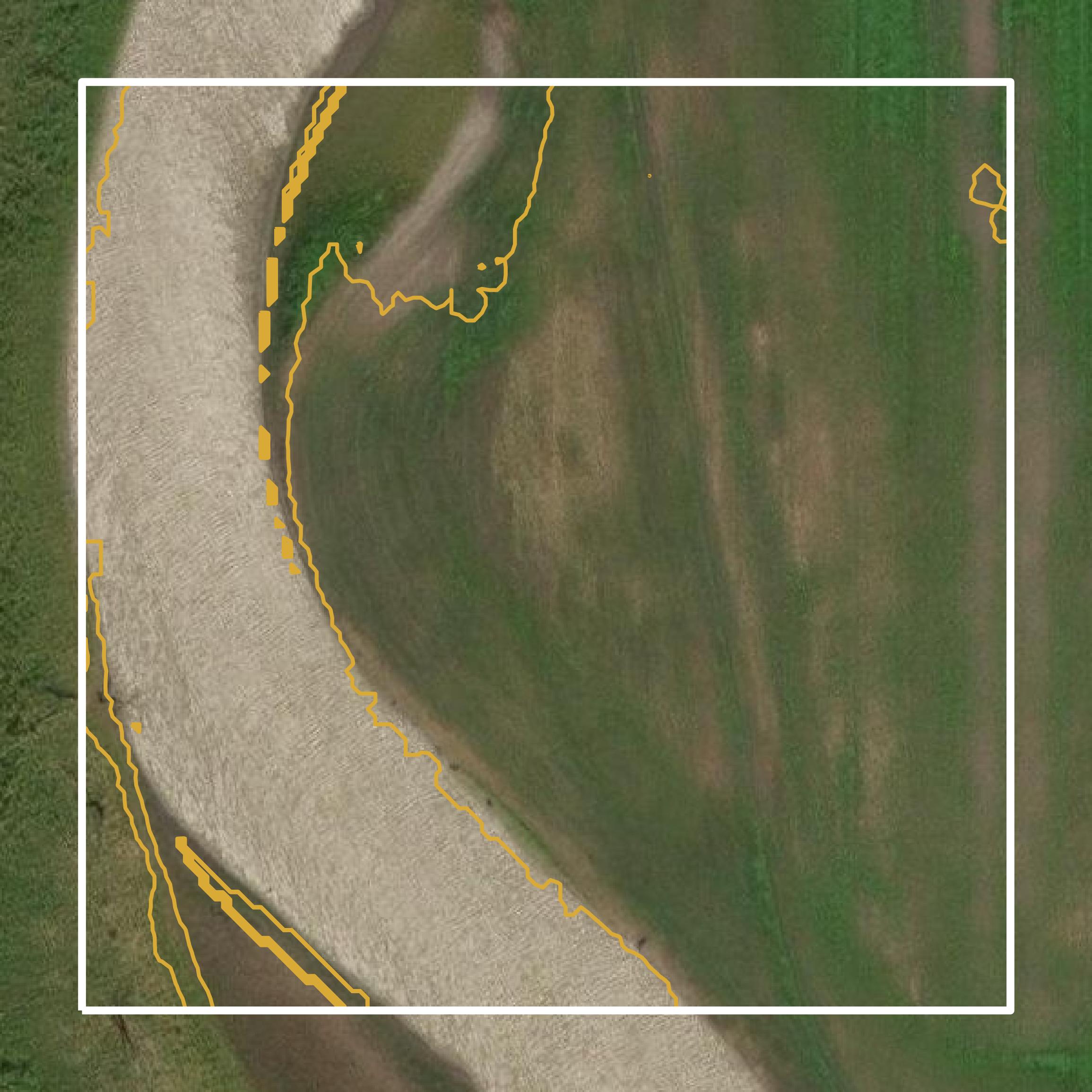 This image shows a contour map in Hanson County created using GIS data in Equator.