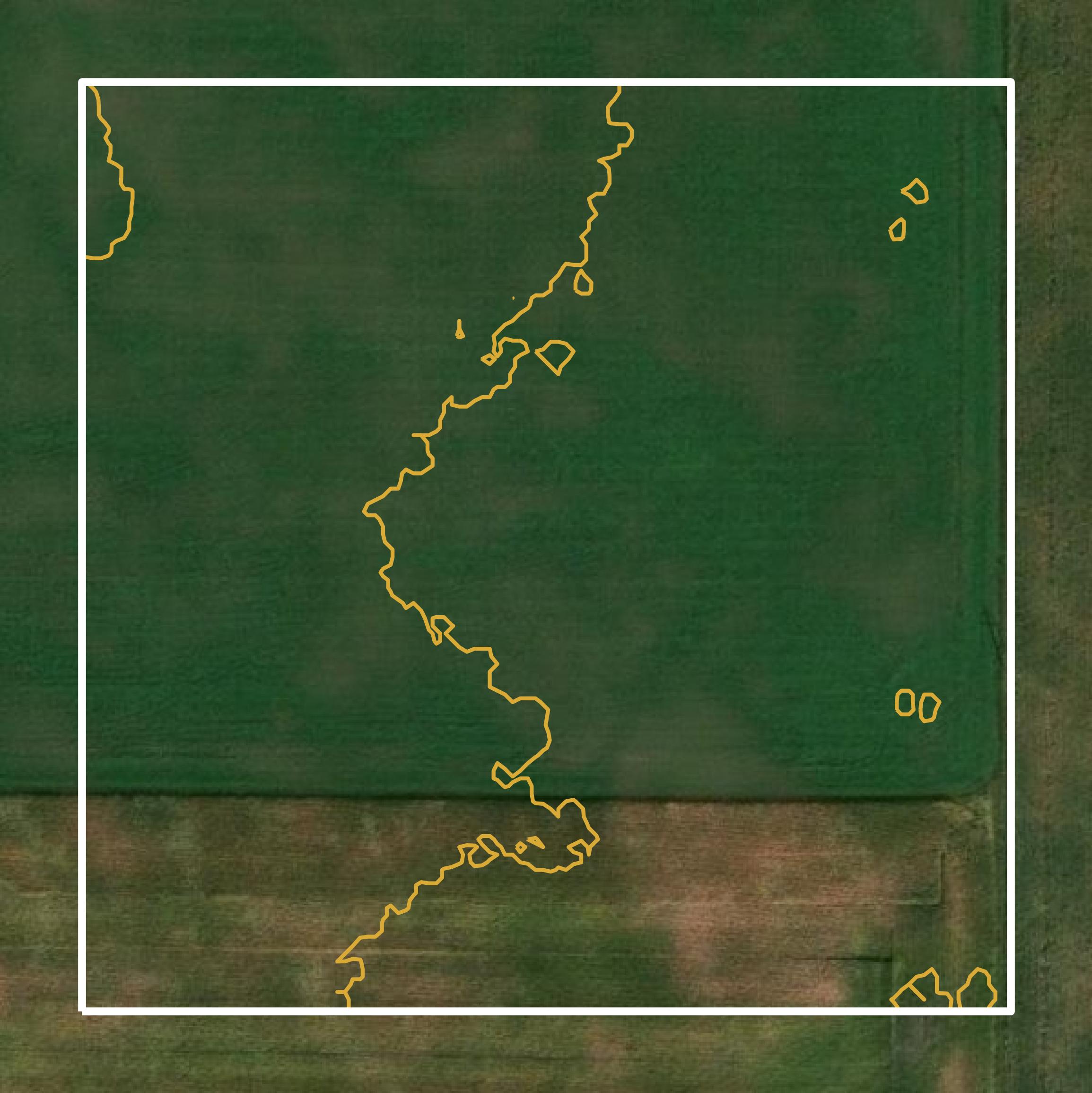 This image shows a contour map in Hanson County created using GIS data in Equator.