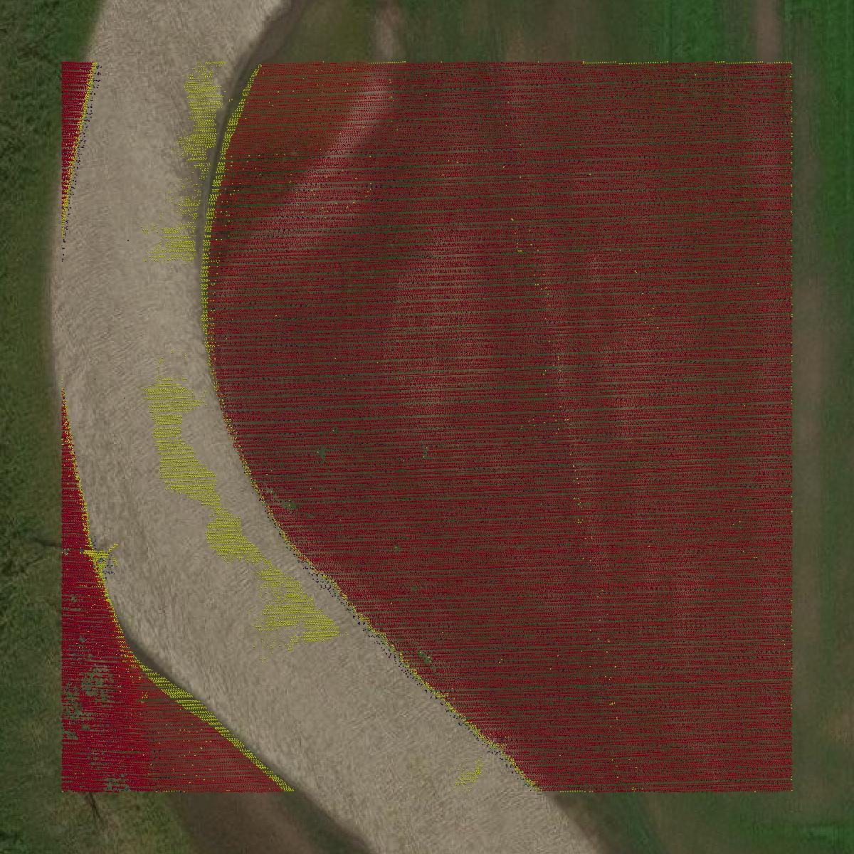 This image shows a LiDAR point cloud in Hanson County created using GIS data in Equator.