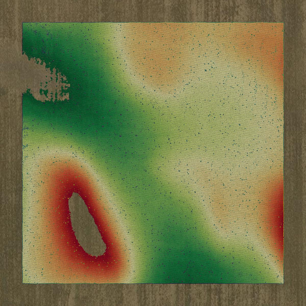 This image shows a LiDAR point cloud in Hughes County created using GIS data in Equator.