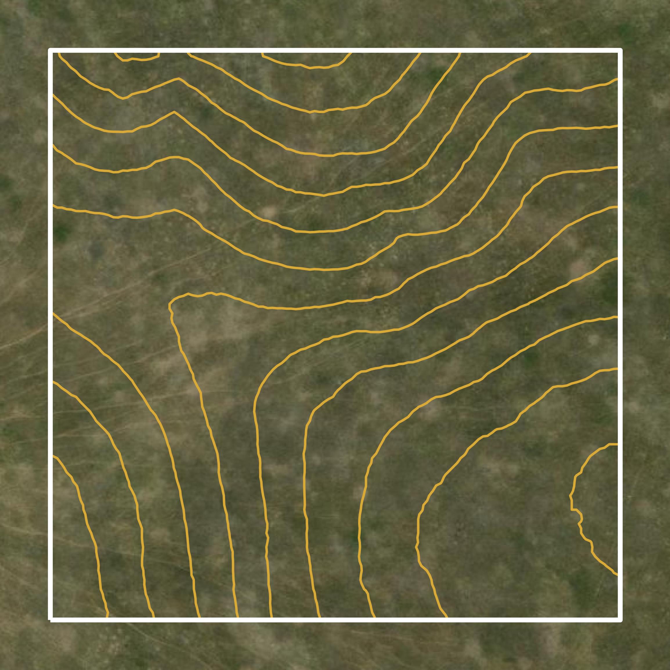 This image shows a contour map in Hyde County created using GIS data in Equator.