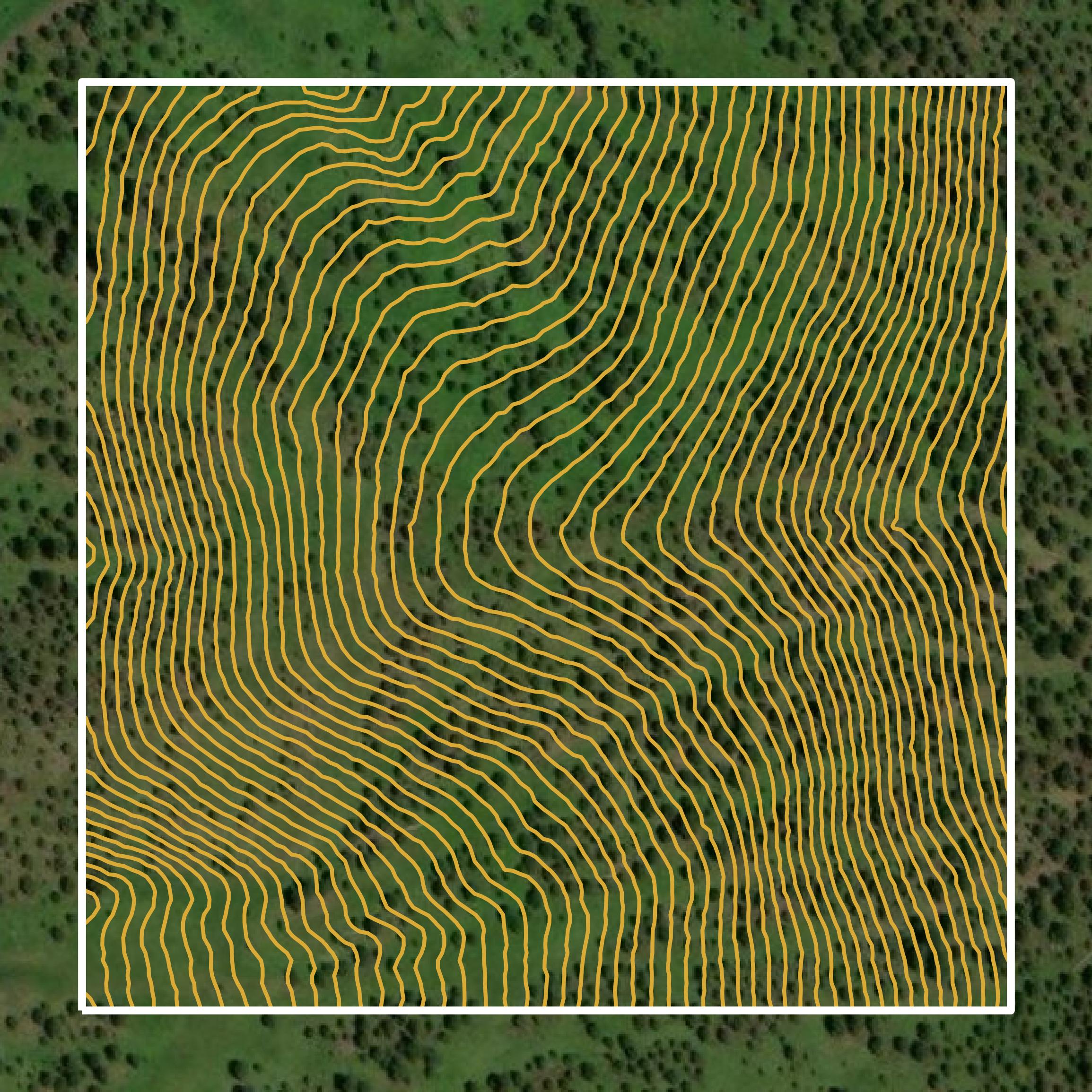 This image shows a contour map in Lawrence County created using GIS data in Equator.