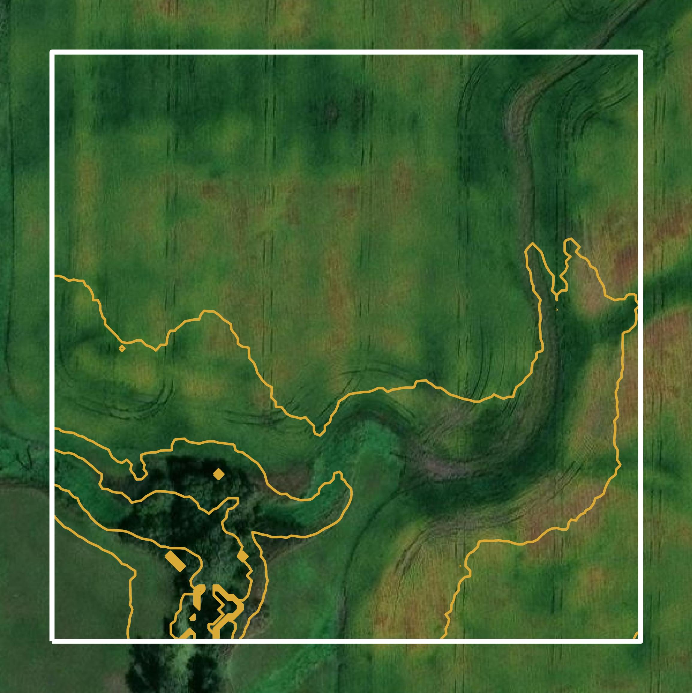 This image shows a contour map in McCook County created using GIS data in Equator.
