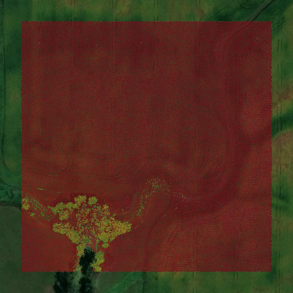 This image shows a LiDAR point cloud in McCook County created using GIS data in Equator.