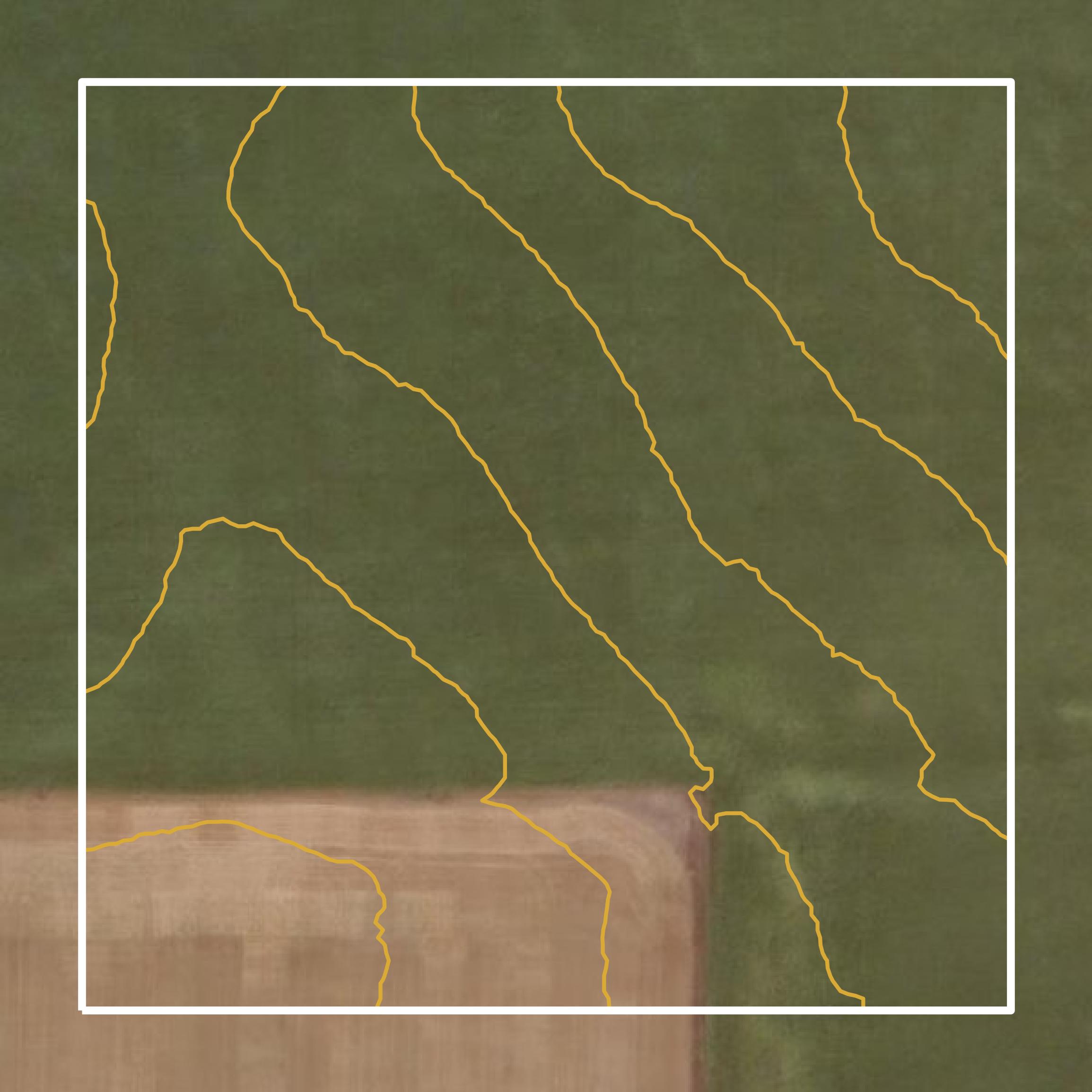 This image shows a contour map in McPherson County created using GIS data in Equator.