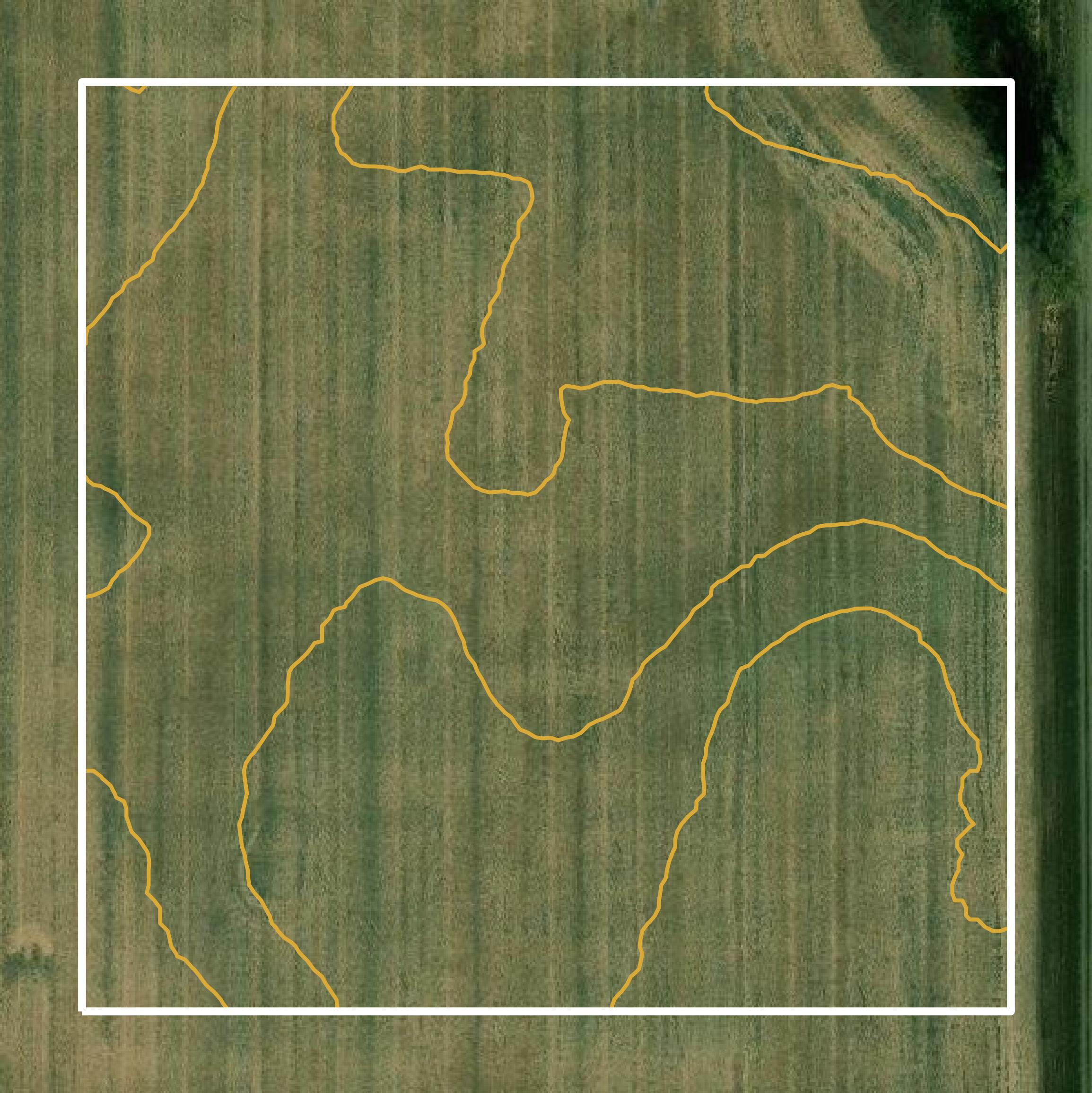 This image shows a contour map in McPherson County created using GIS data in Equator.