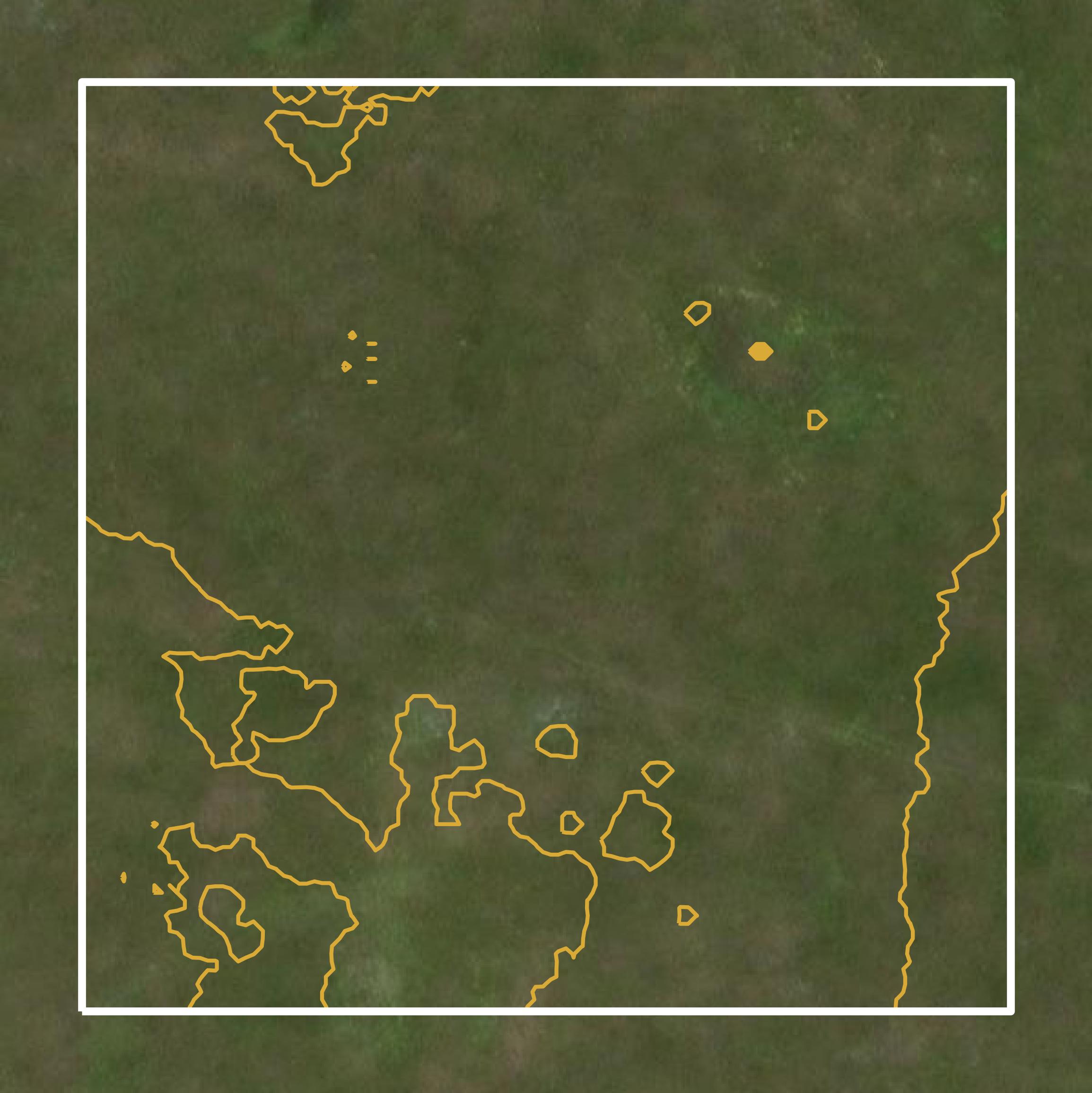 This image shows a contour map in Miner County created using GIS data in Equator.