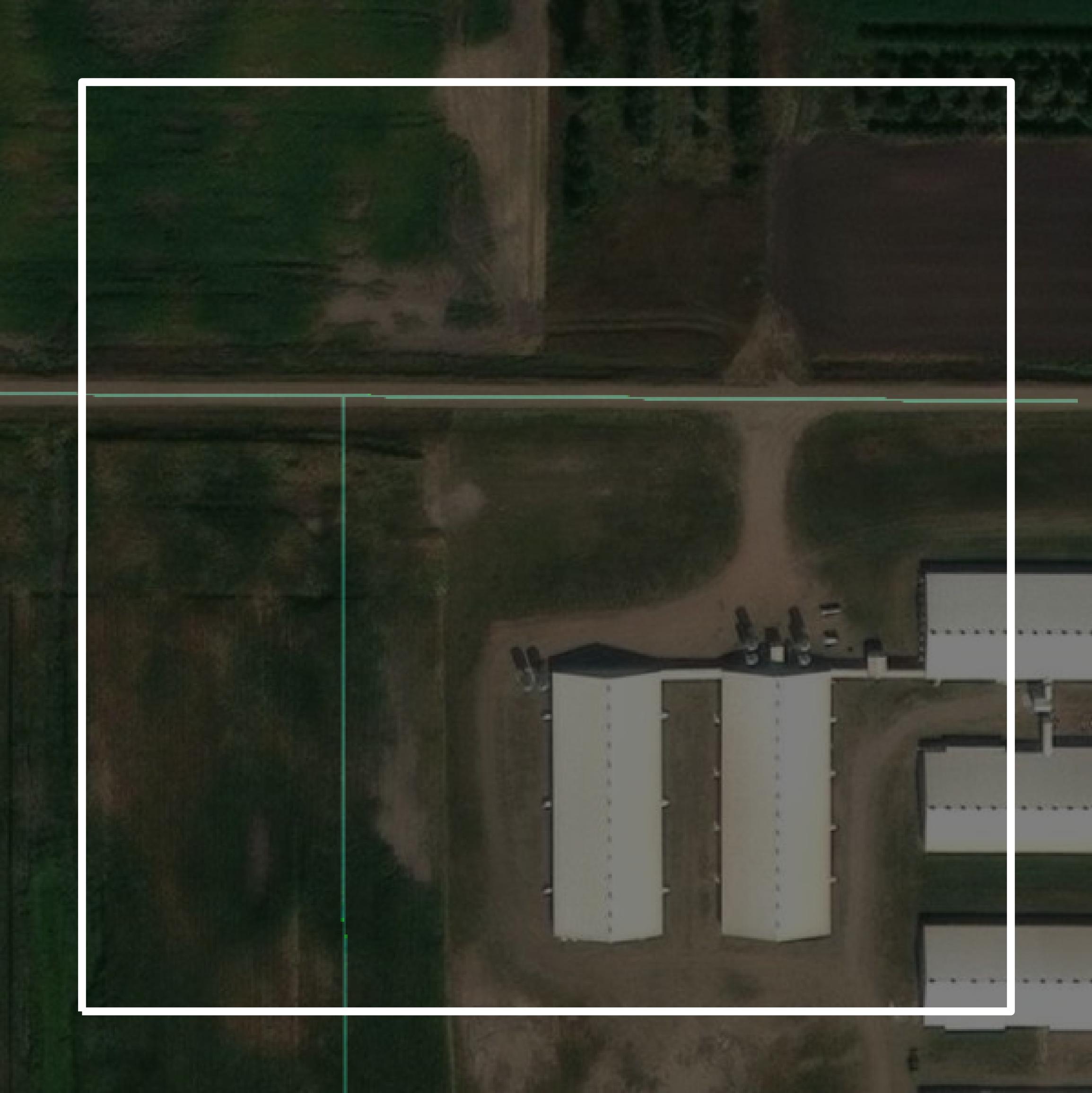 This image shows parcel and building data in Miner County created using GIS data in Equator.