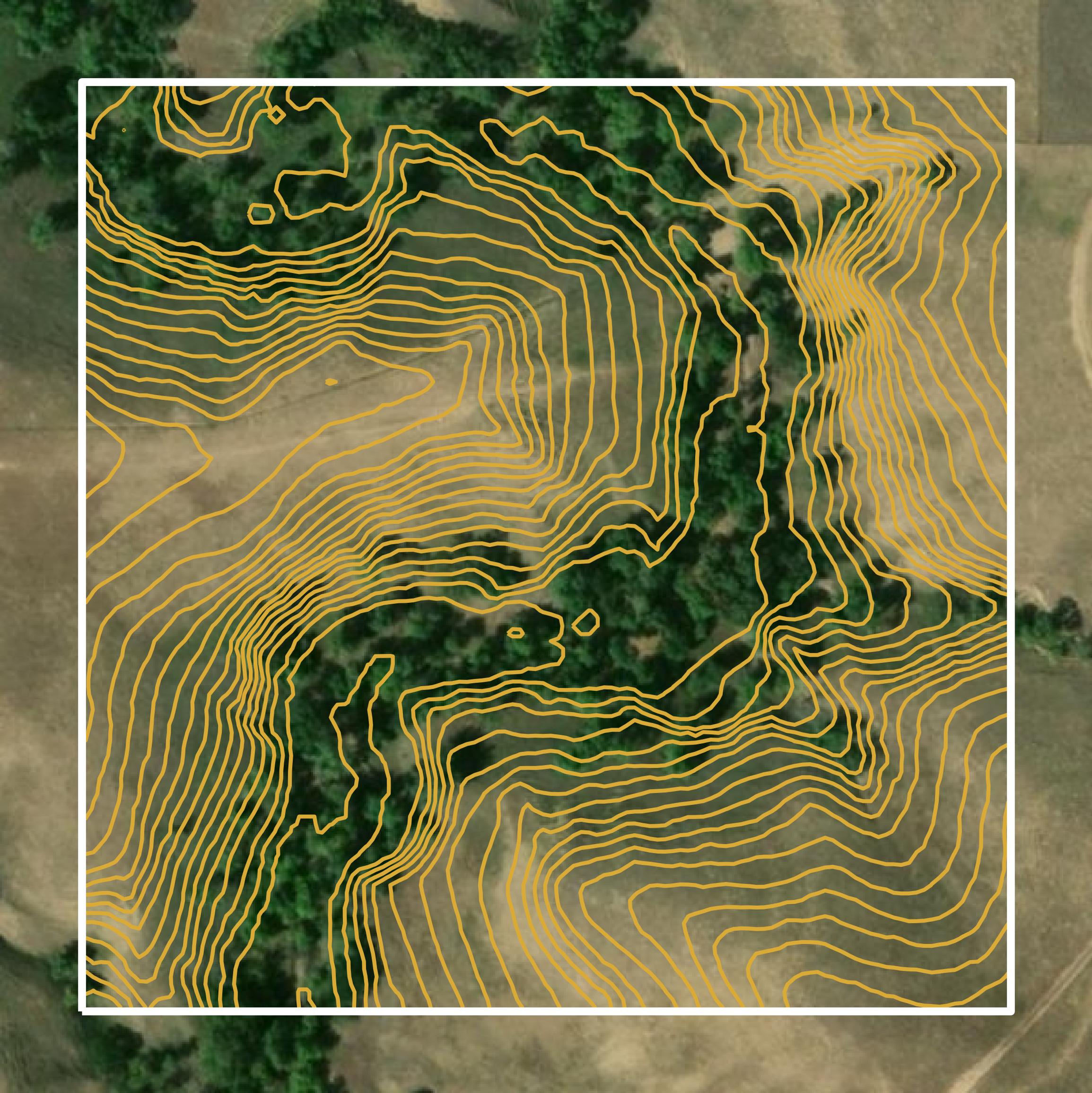 This image shows a contour map in Pennington County created using GIS data in Equator.