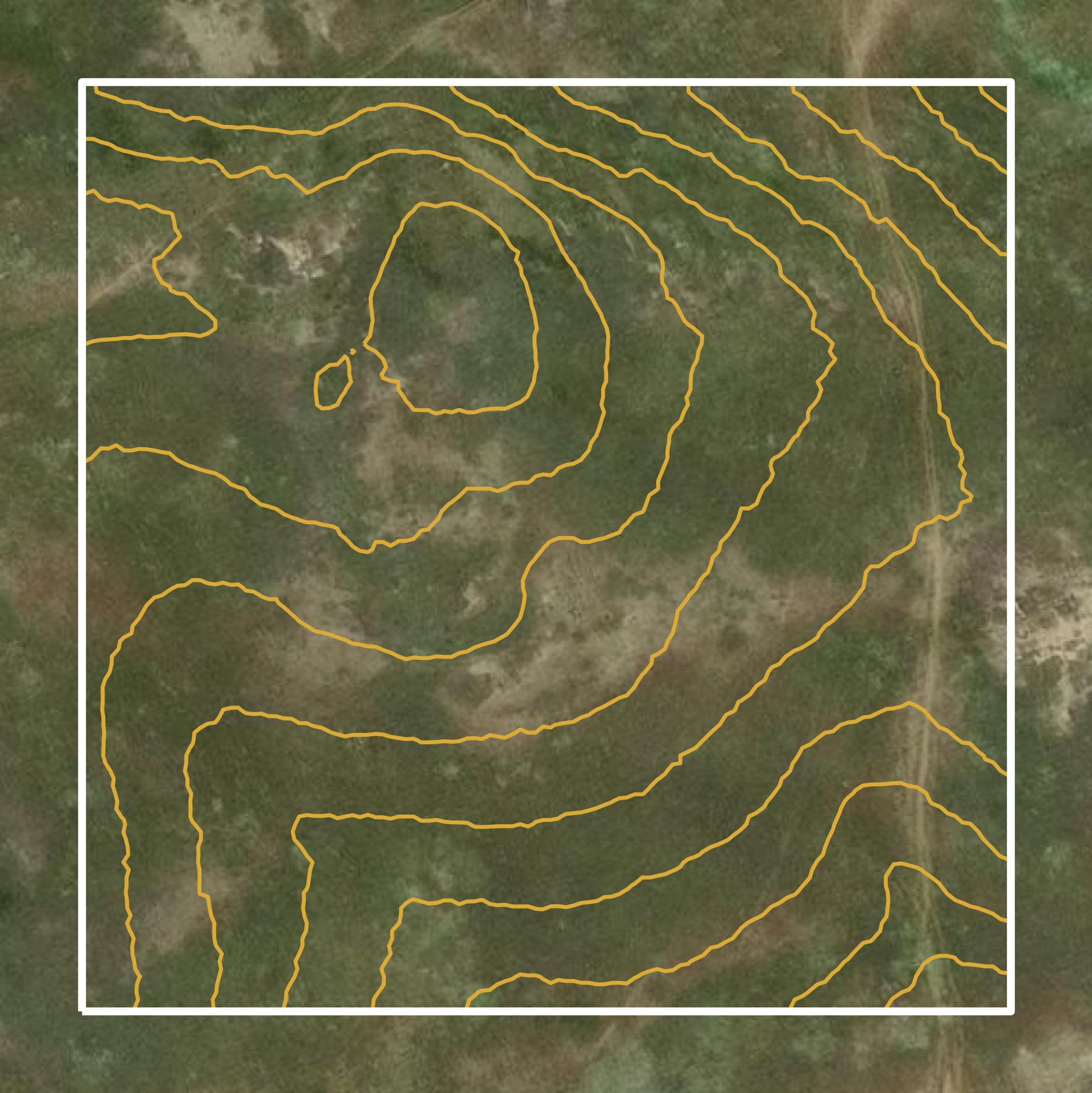 This image shows a contour map in Perkins County created using GIS data in Equator.