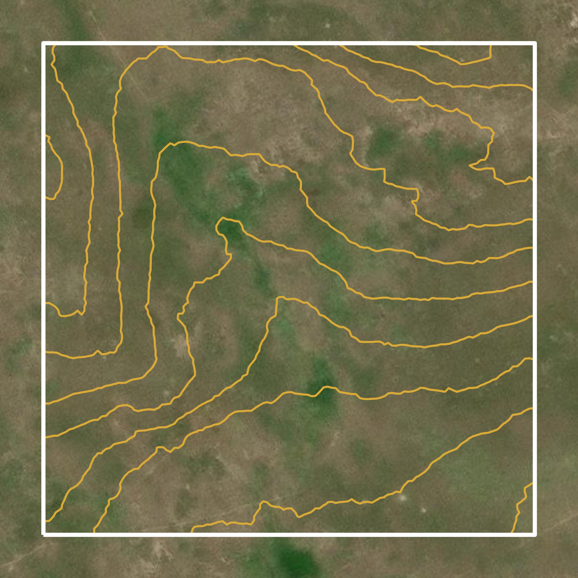 This image shows a contour map in Perkins County created using GIS data in Equator.