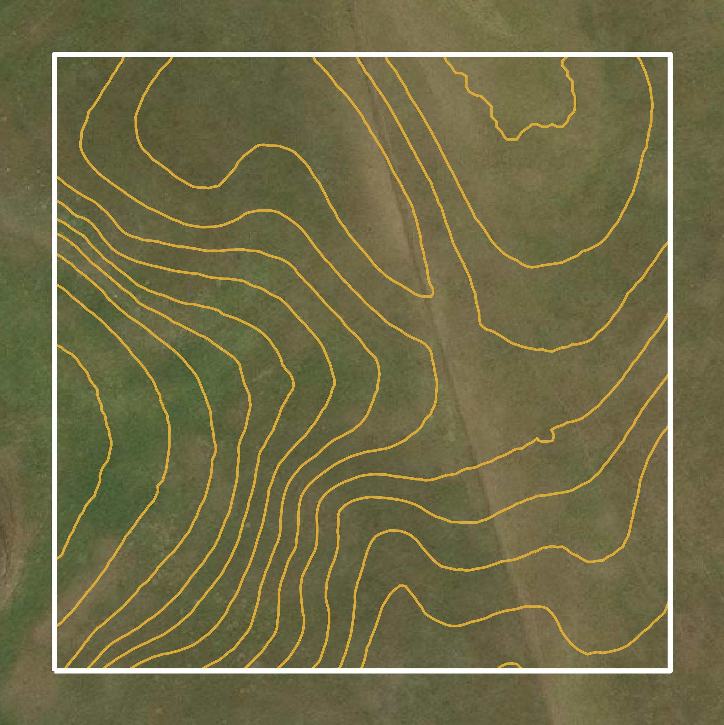This image shows a contour map in Potter County created using GIS data in Equator.