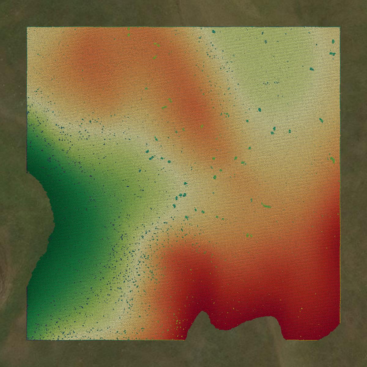 This image shows a LiDAR point cloud in Potter County created using GIS data in Equator.