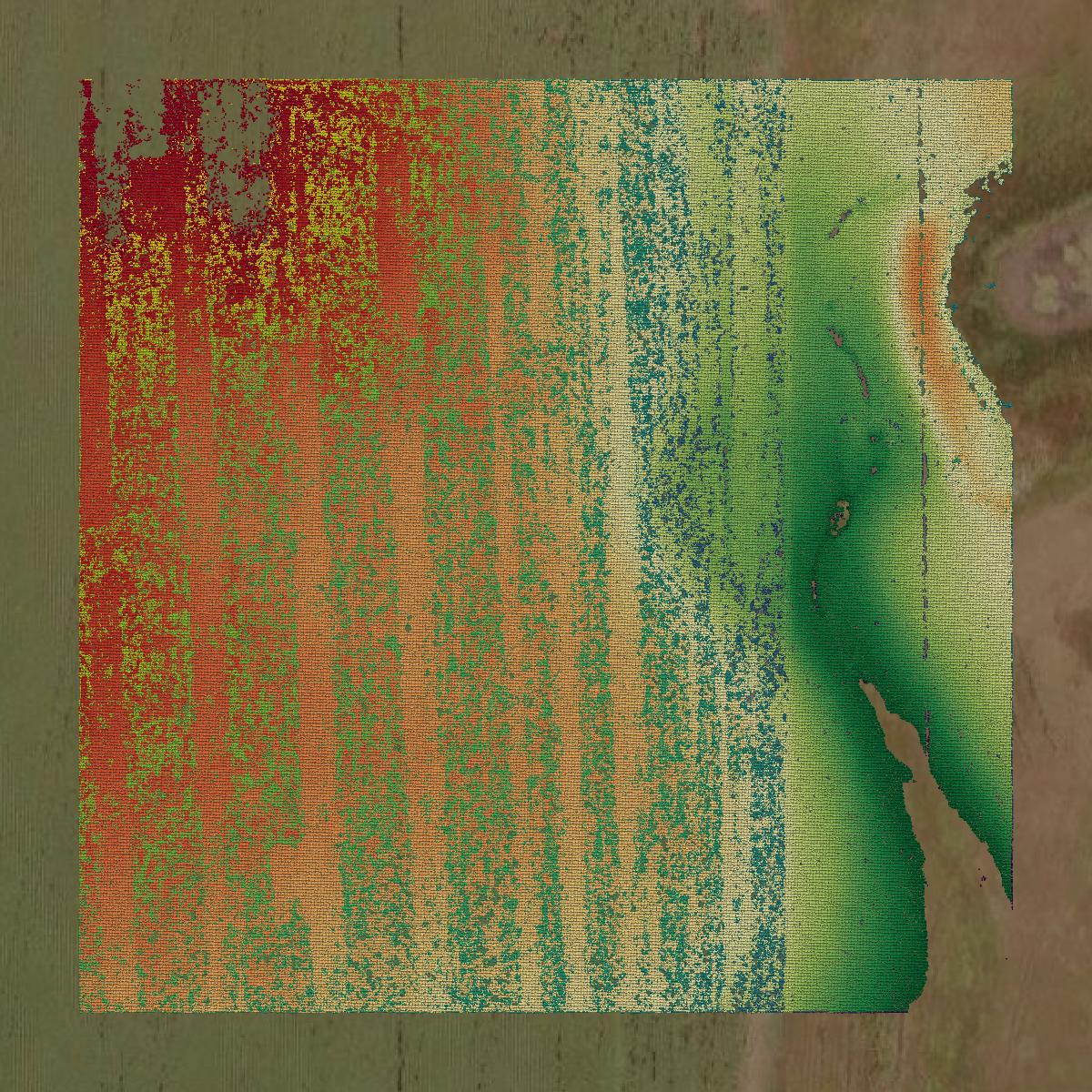 This image shows a LiDAR point cloud in Potter County created using GIS data in Equator.