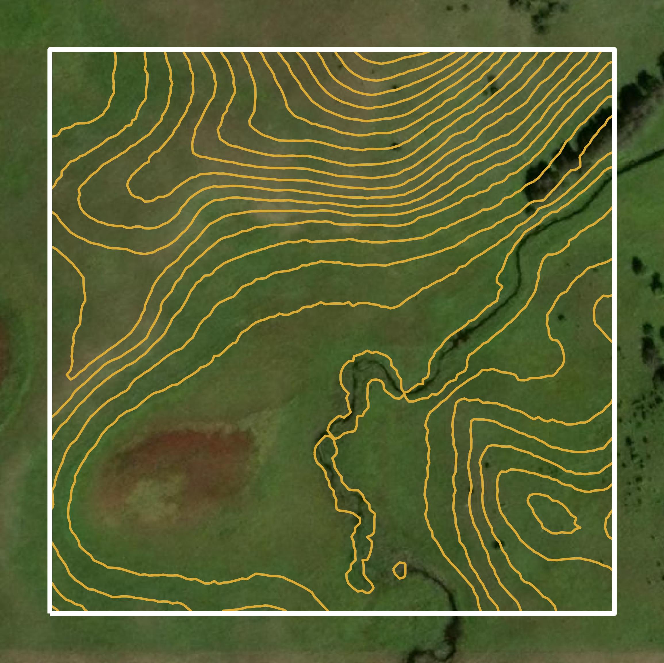 This image shows a contour map in Roberts County created using GIS data in Equator.