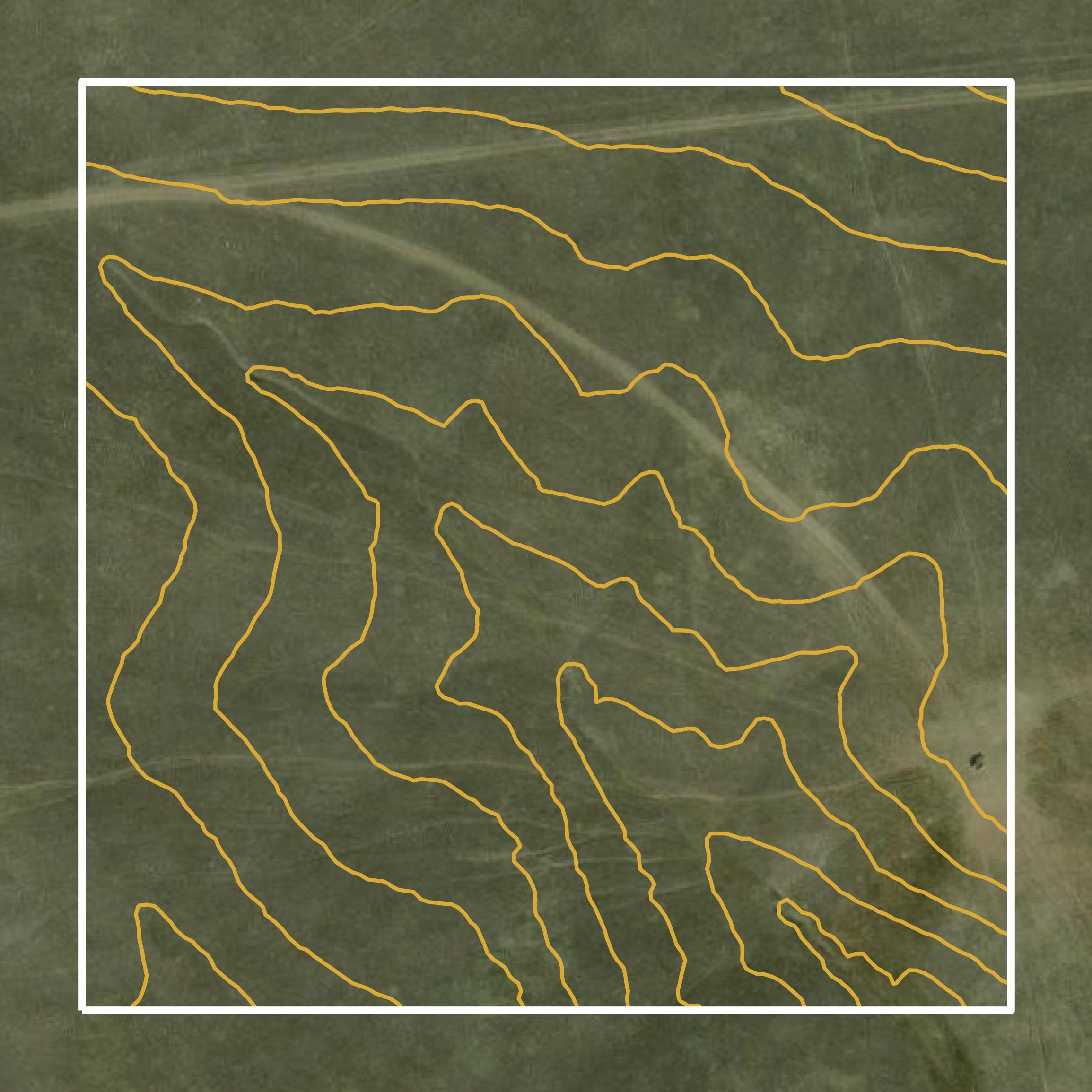 This image shows a contour map in Stanley County created using GIS data in Equator.