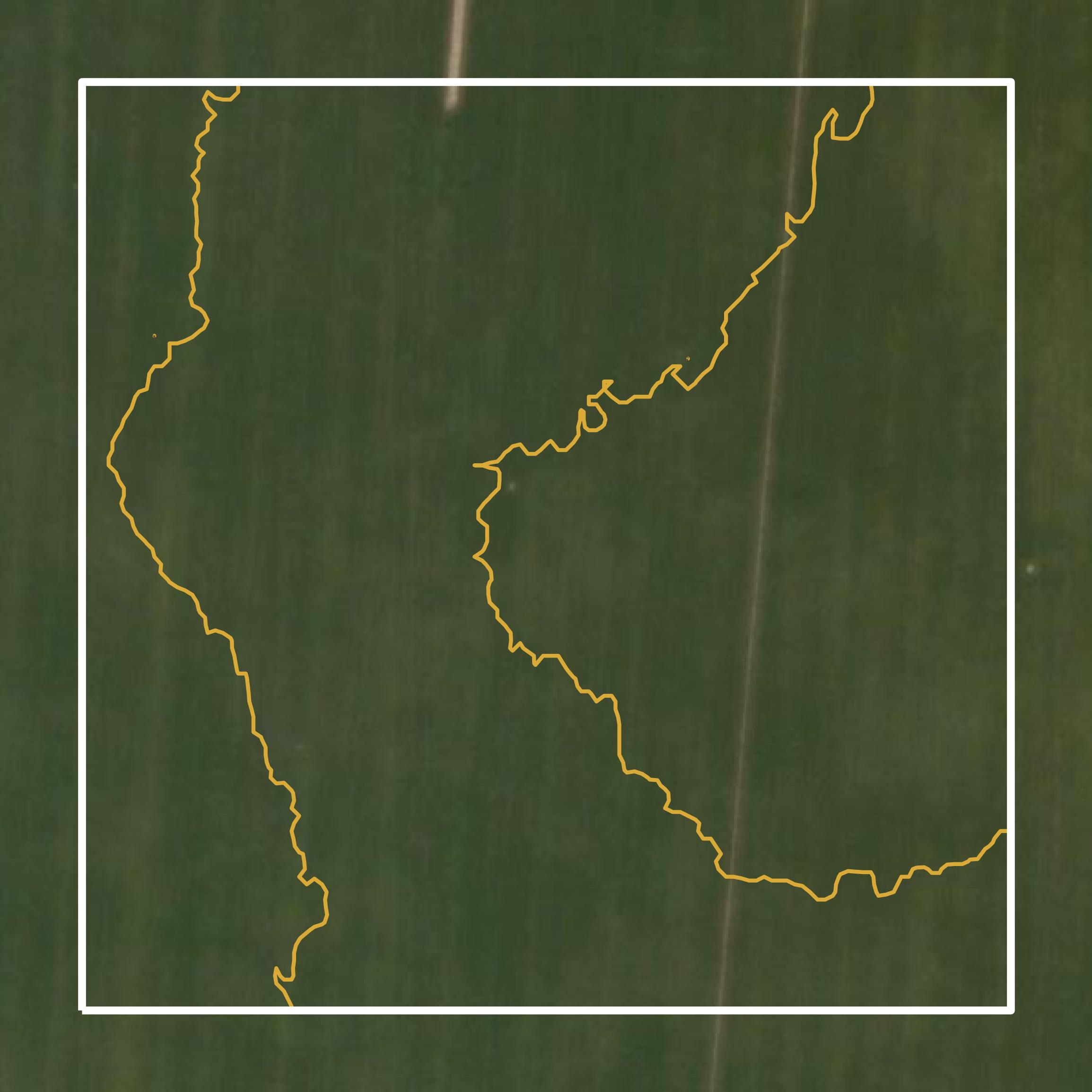 This image shows a contour map in Sully County created using GIS data in Equator.