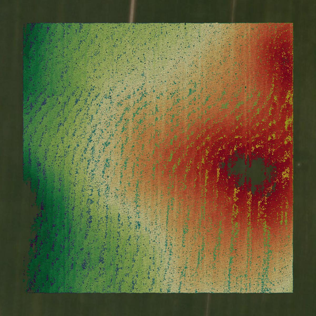 This image shows a LiDAR point cloud in Sully County created using GIS data in Equator.