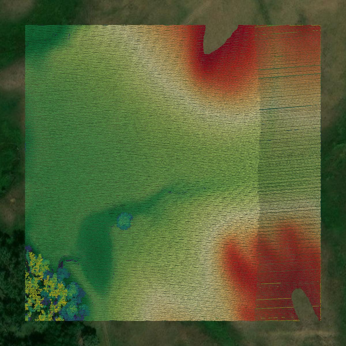 This image shows a LiDAR point cloud in Tripp County created using GIS data in Equator.